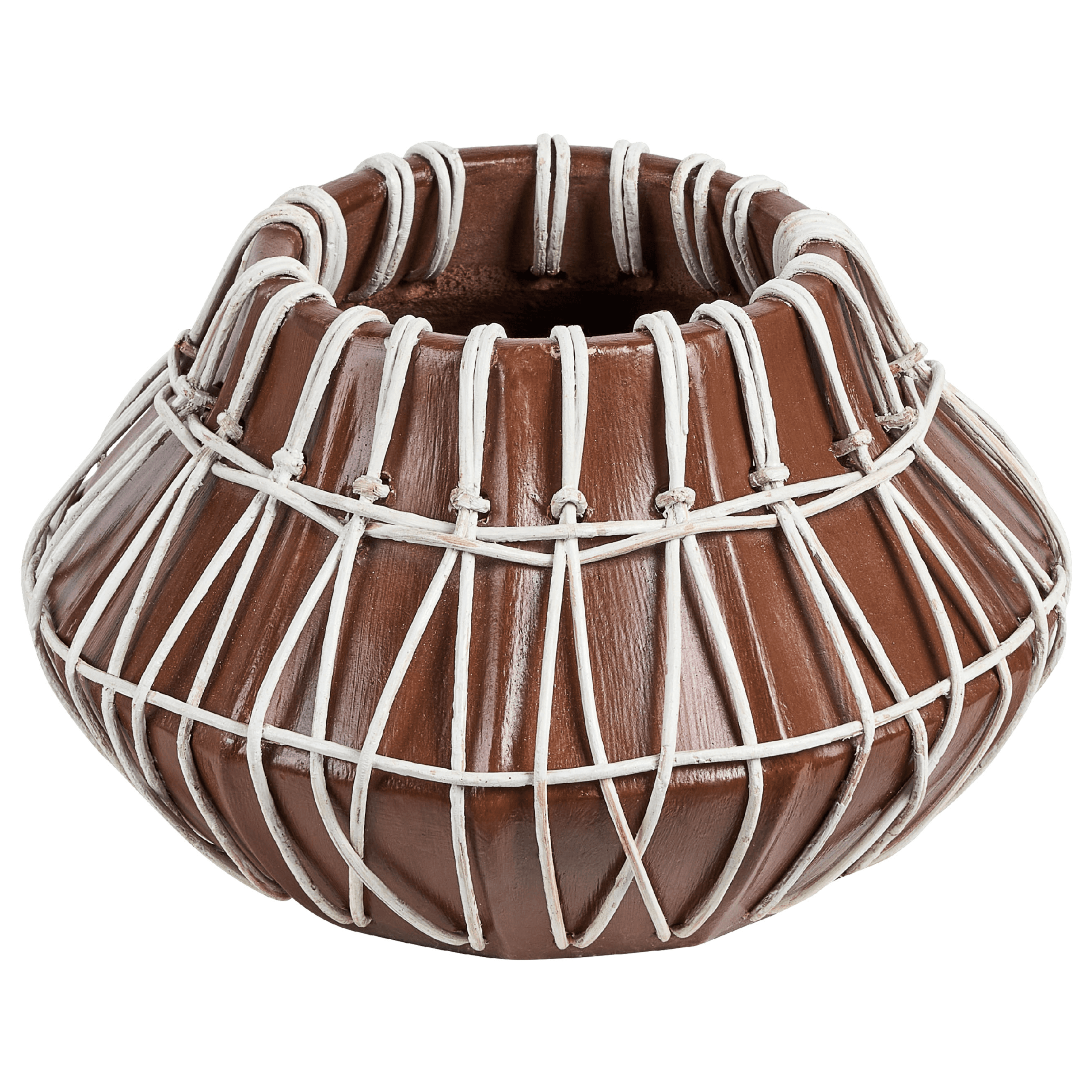 Koristemaljakko KLUET keramiikka 22 cm Ruskea – Beliani