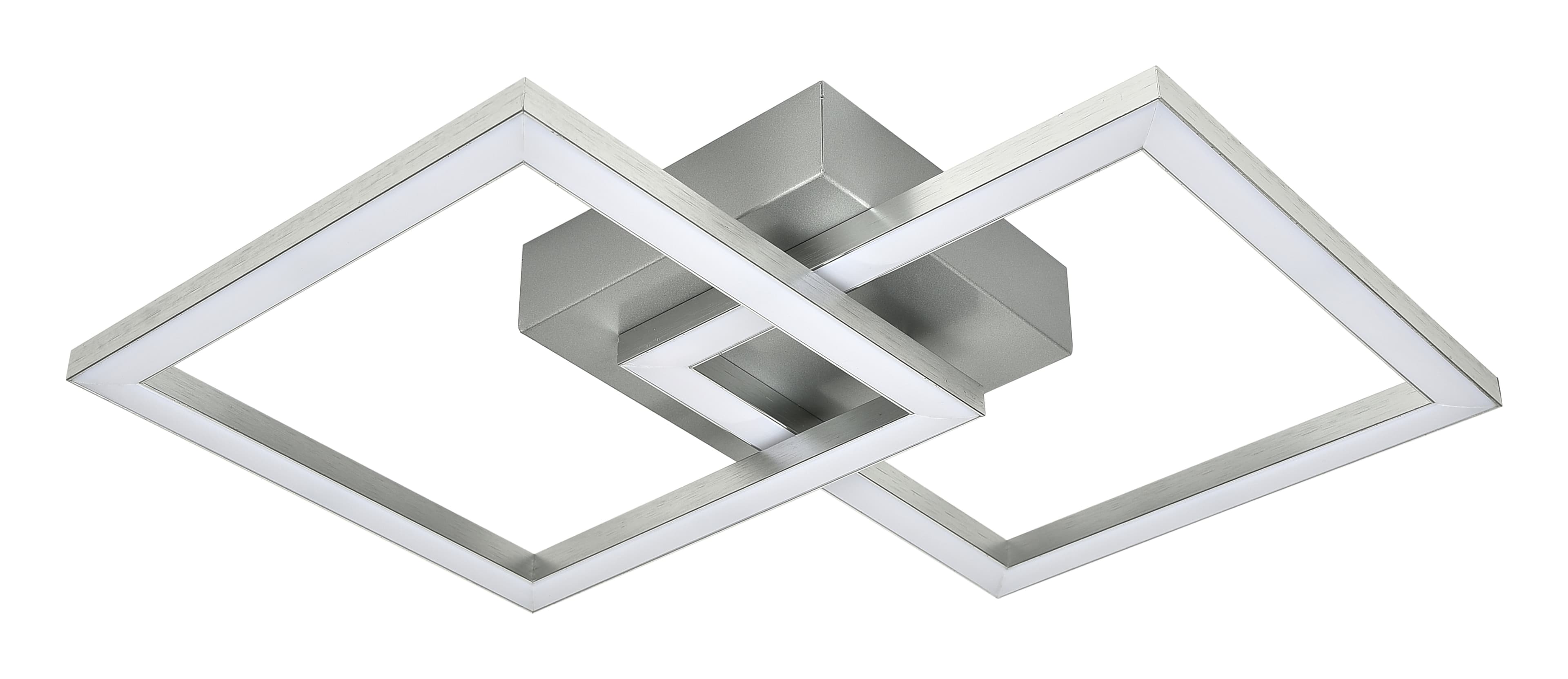 NETTLIFE Moderni, hopeinen, neliönmuotoinen, LED - kattovalaisin, makuuhuoneeseen, 24W, metallia, 3000K, lämmin Valkoinen – Nettlife