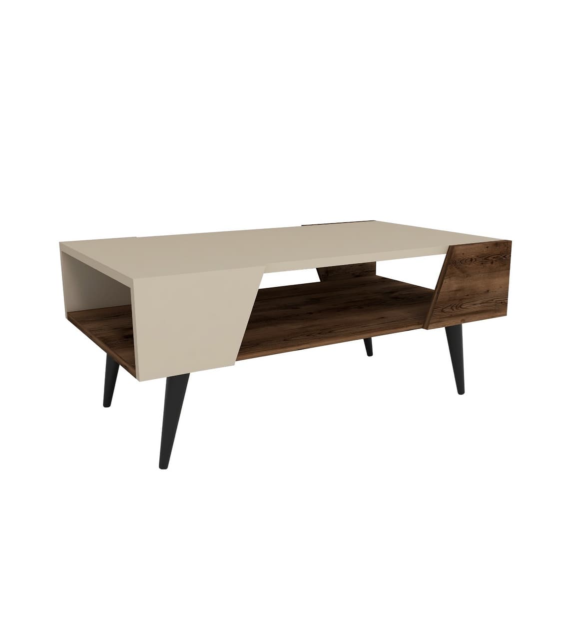 Norda Design moderni sohvapöytä, beige ja vaalea pähkinä, 90 x 53,6 x 38 cm | 100 % melamiinipäällystetty, 18 mm paksu | Tyylikäs ja toimiva muotoilu