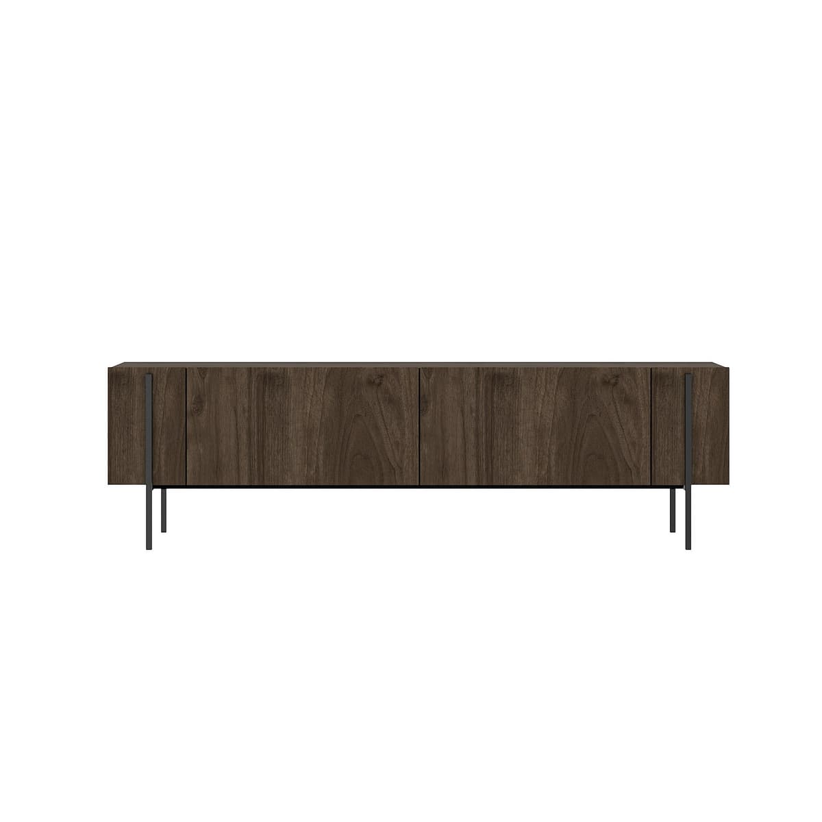 Norda Design moderni pähkinänvärinen TV-taso, 160 cm | 100 % melamiinipinnoitettu lastulevy, 18 mm paksu | Tyylikäs ja käytännöllinen – Norda Design