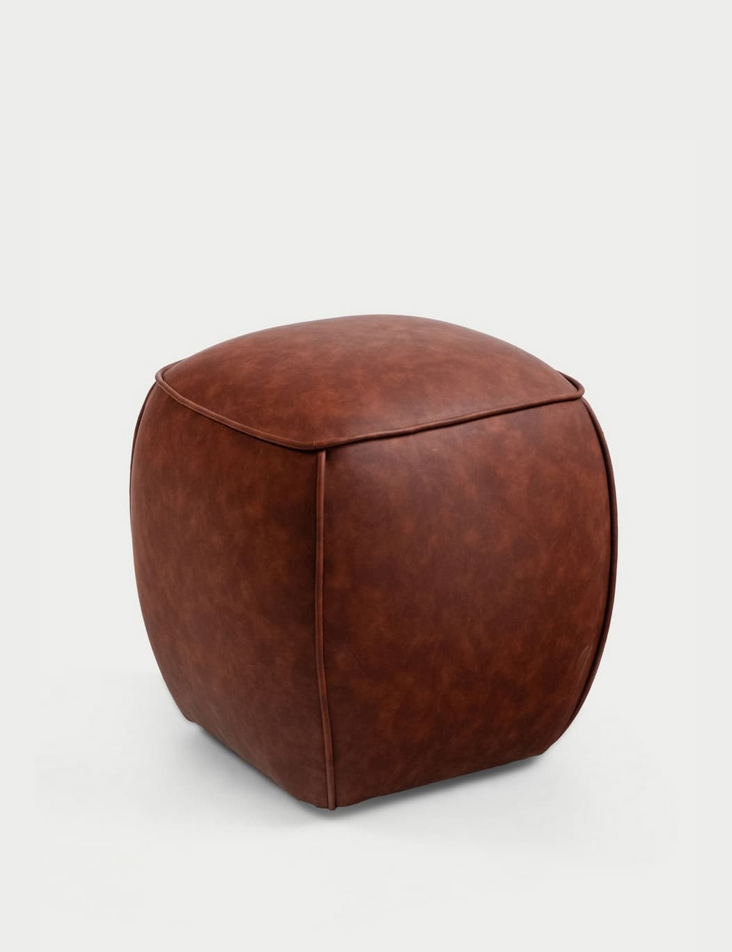 Norda Design Tyylikäs tuffetti, 40 cm, ruskea, 100 % pyökistä valmistettu runko ja vegaaninen keinonahka, korkeus 44 cm | Täydellinen moderniin sis... – Norda Design