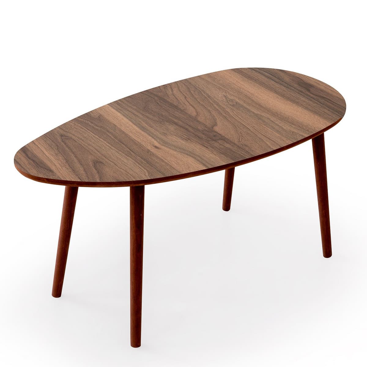 Norda Design moderni pähkinänvärinen sohvapöytä, 100 cm x 50 cm x 45 cm | 100 % MDF, 18 mm paksu, puiset jalat | Tyylikäs ja kestävä