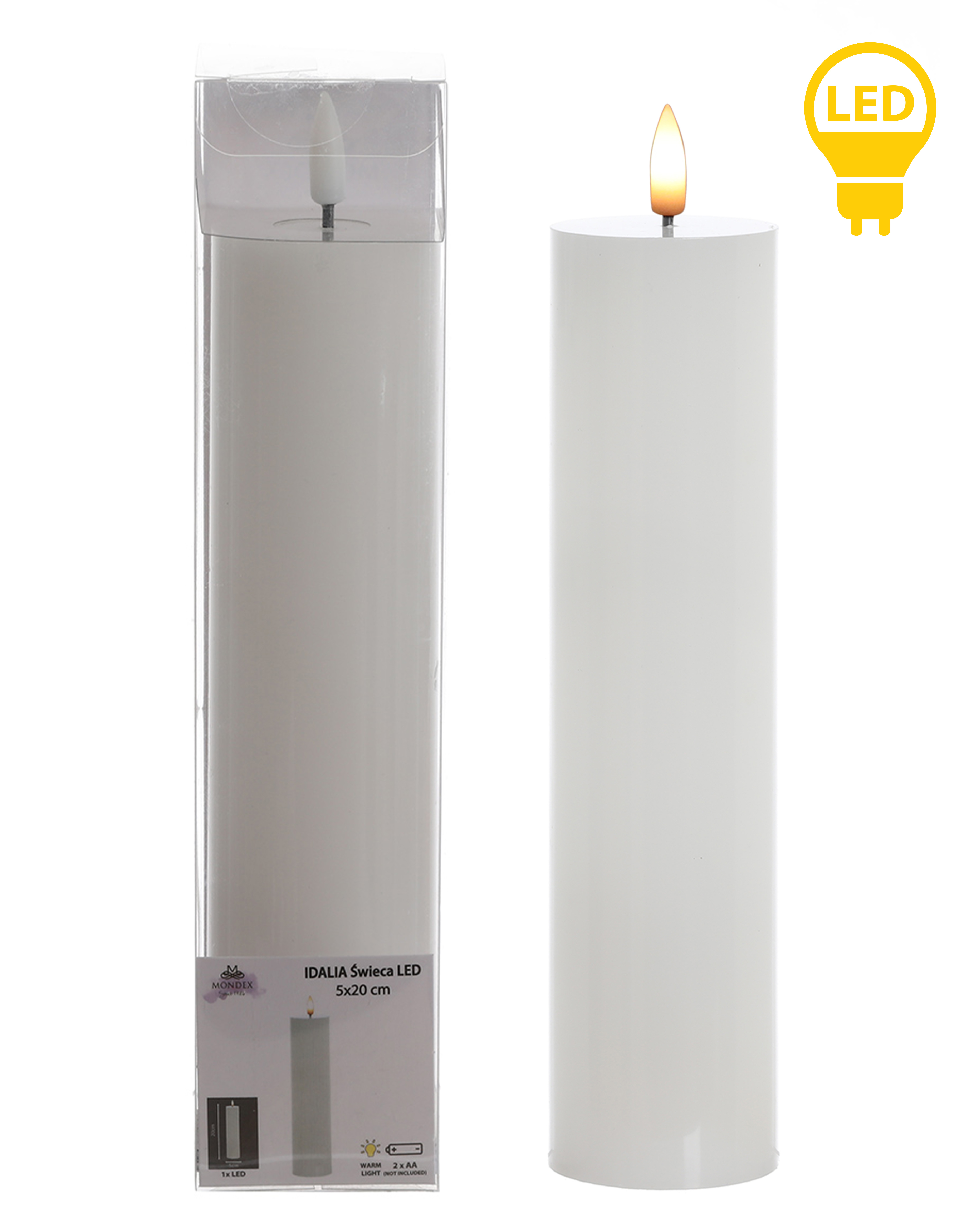 LED-kynttilä Prima IDALIA 5x23 cm 1 kpl