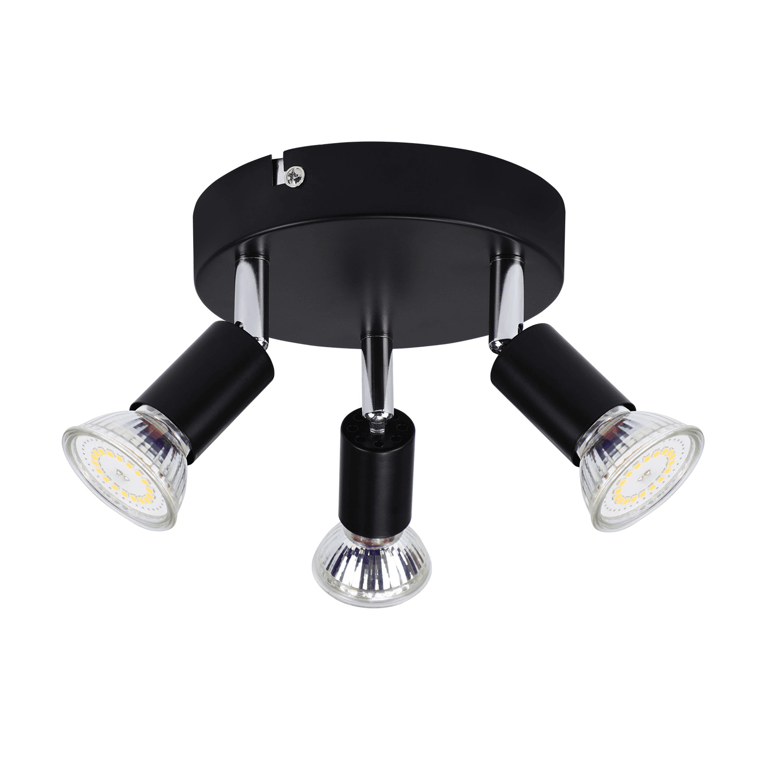 NETTLIFE 3 GU10 kattokohdevalaisinta mustaa metallia säädettävä teollinen tyyli sisätiloihin eteiseen keittiöön olohuoneeseen makuuhuoneeseen – Nettlife