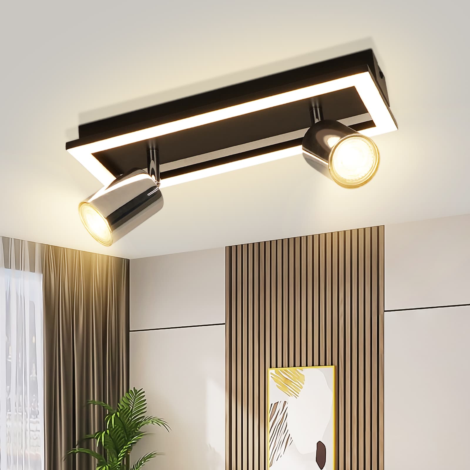 ZMH LED-kattospottivalaisin 2 lamppua - GU10 12W kohdevalaisimet – ZMH