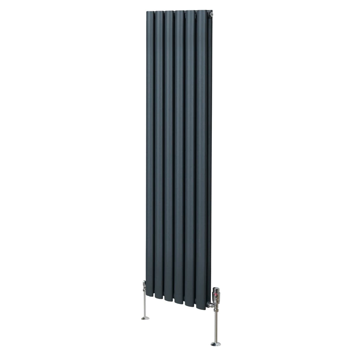 Soikea pylväspatteri ja venttiilit - 1600 mm x 360 mm – Antrasiitinharmaa – Monstershop