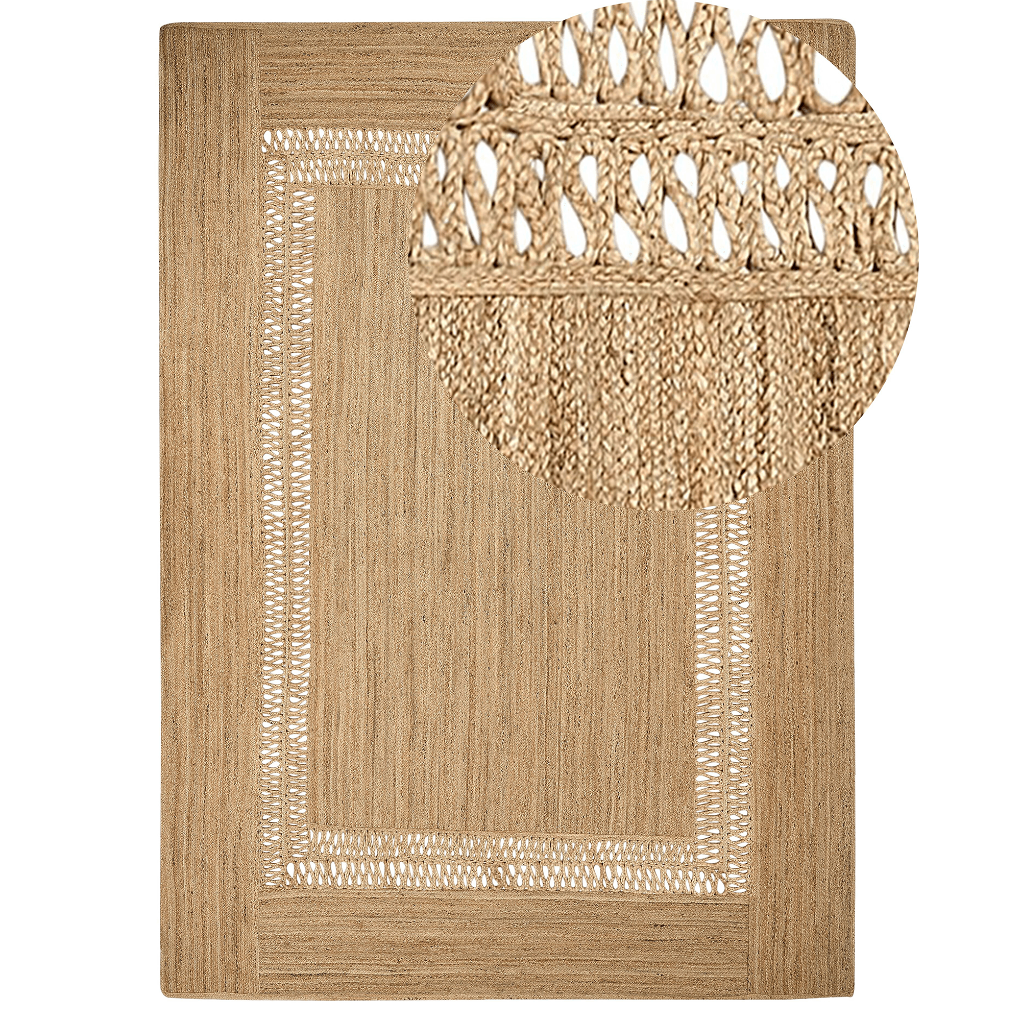 Matto YENIKOY Beige 160 x 230 cm juutti – Beliani