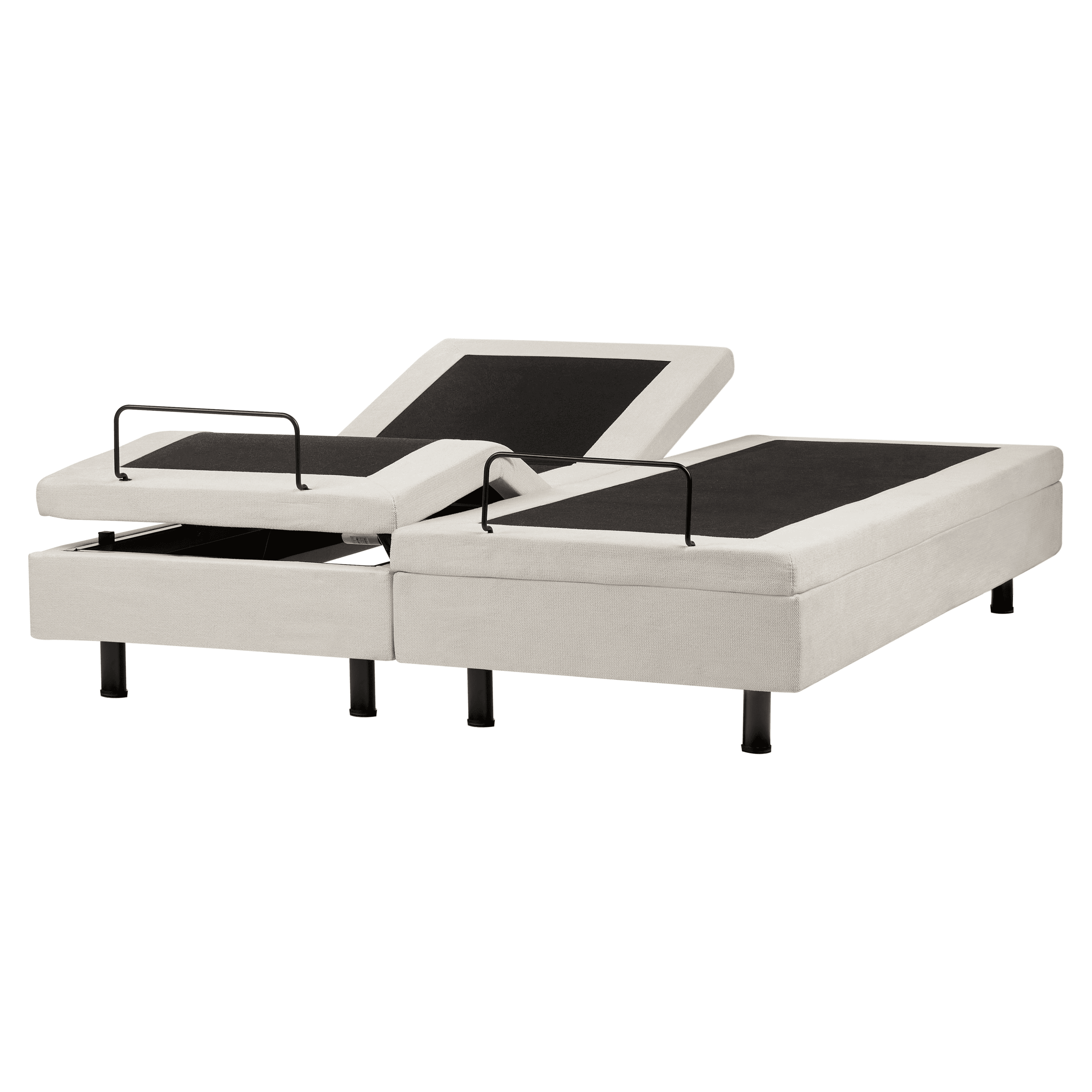 Säädettävä sänky ilman sängynpäätyä kangas DUKE II 160 x 200 cm Vaaleanbeige