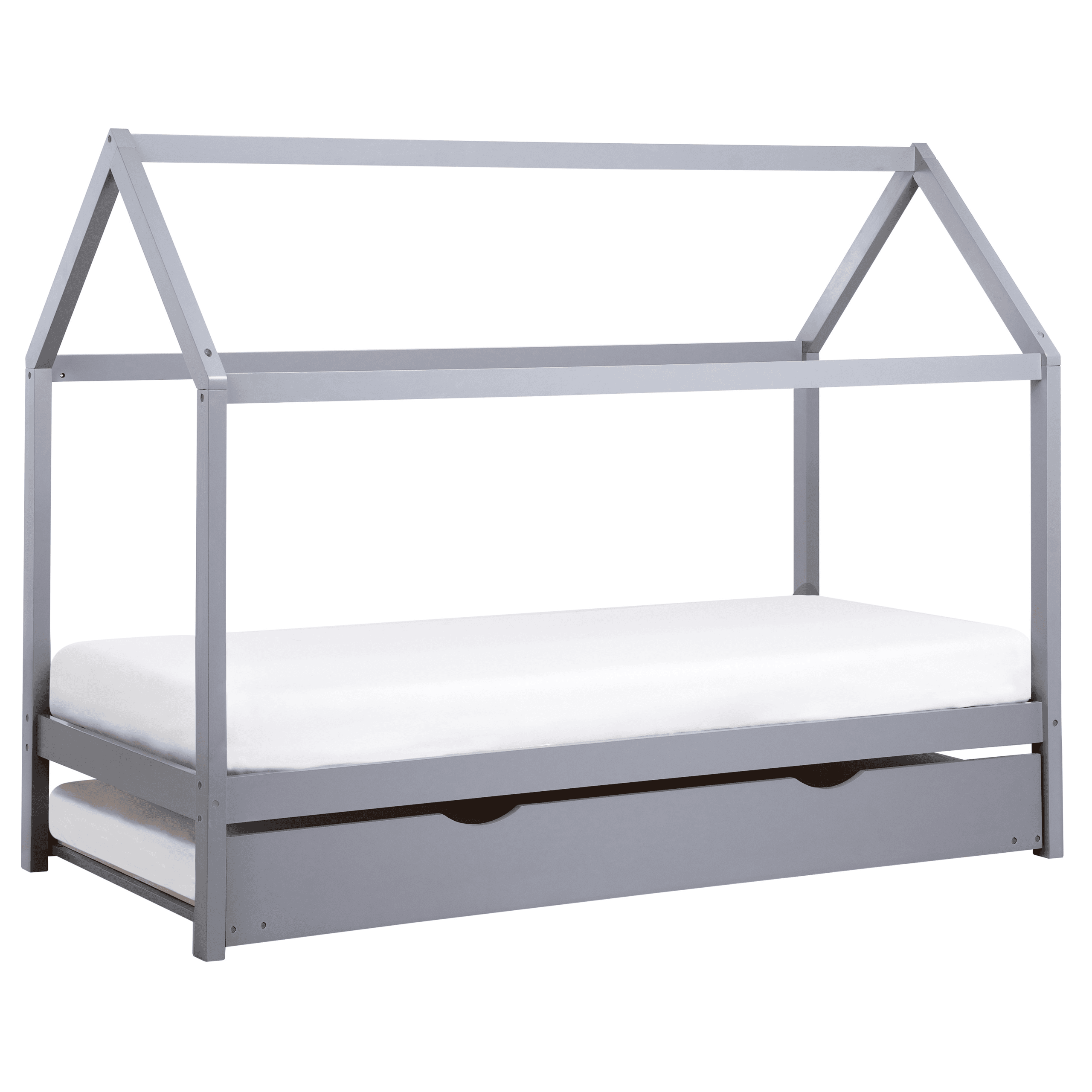 Lastensänky lisävuoteella mänty CRILLON 90 x 200 cm Harmaa