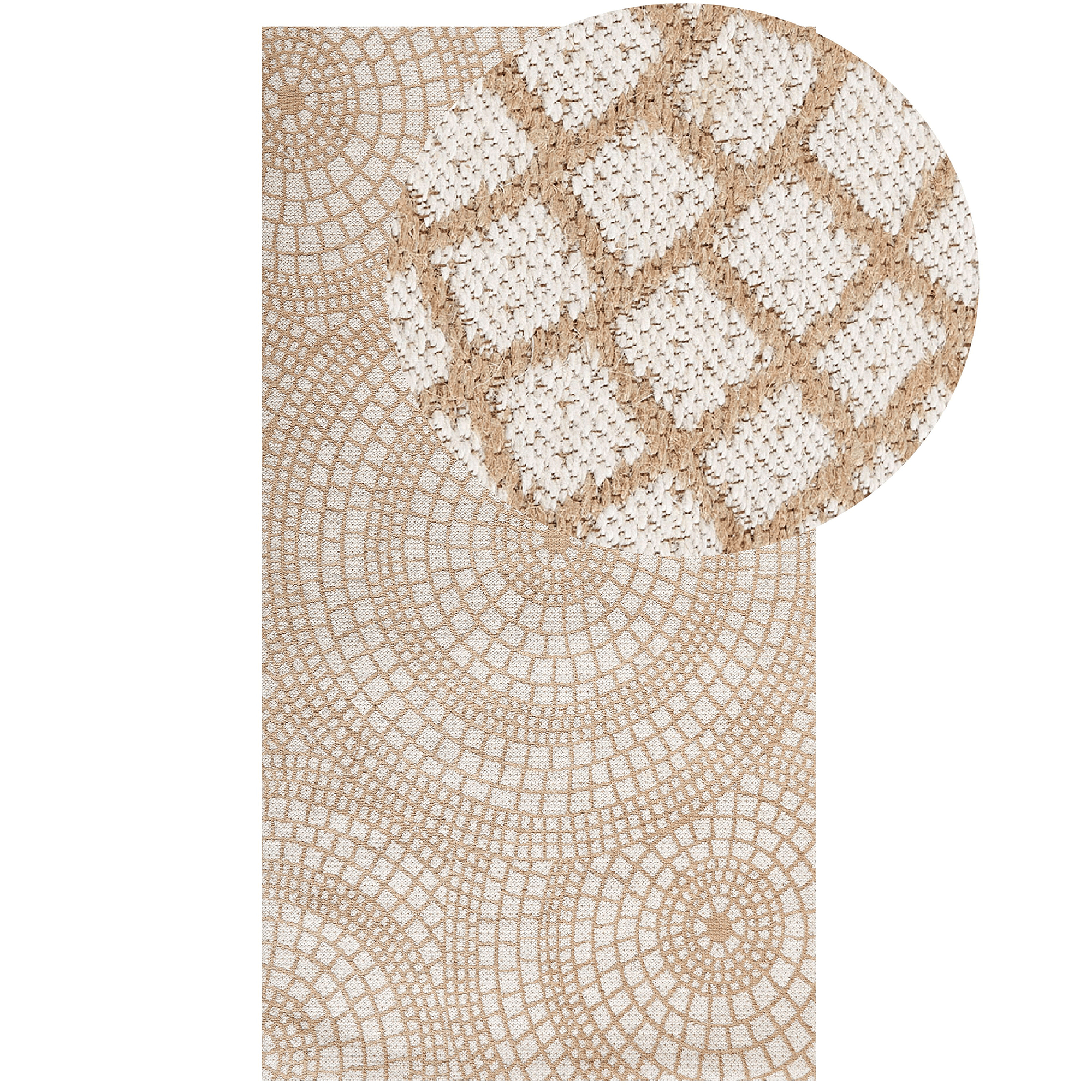 Matto ARIBA Valkoinen Beige 80 x 150 cm juutti