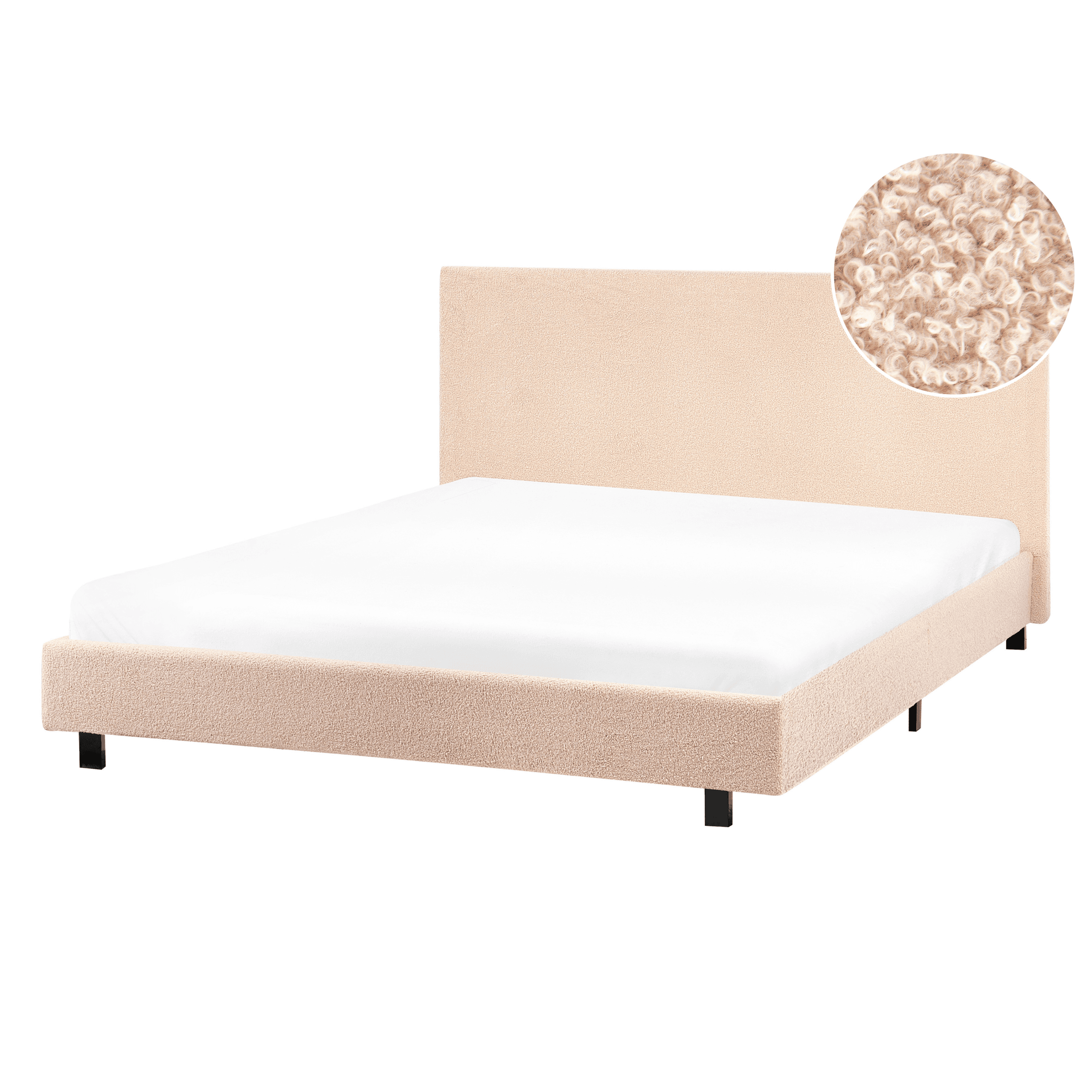 Sänky buklee ALBI 140 x 200 cm Beige – Beliani