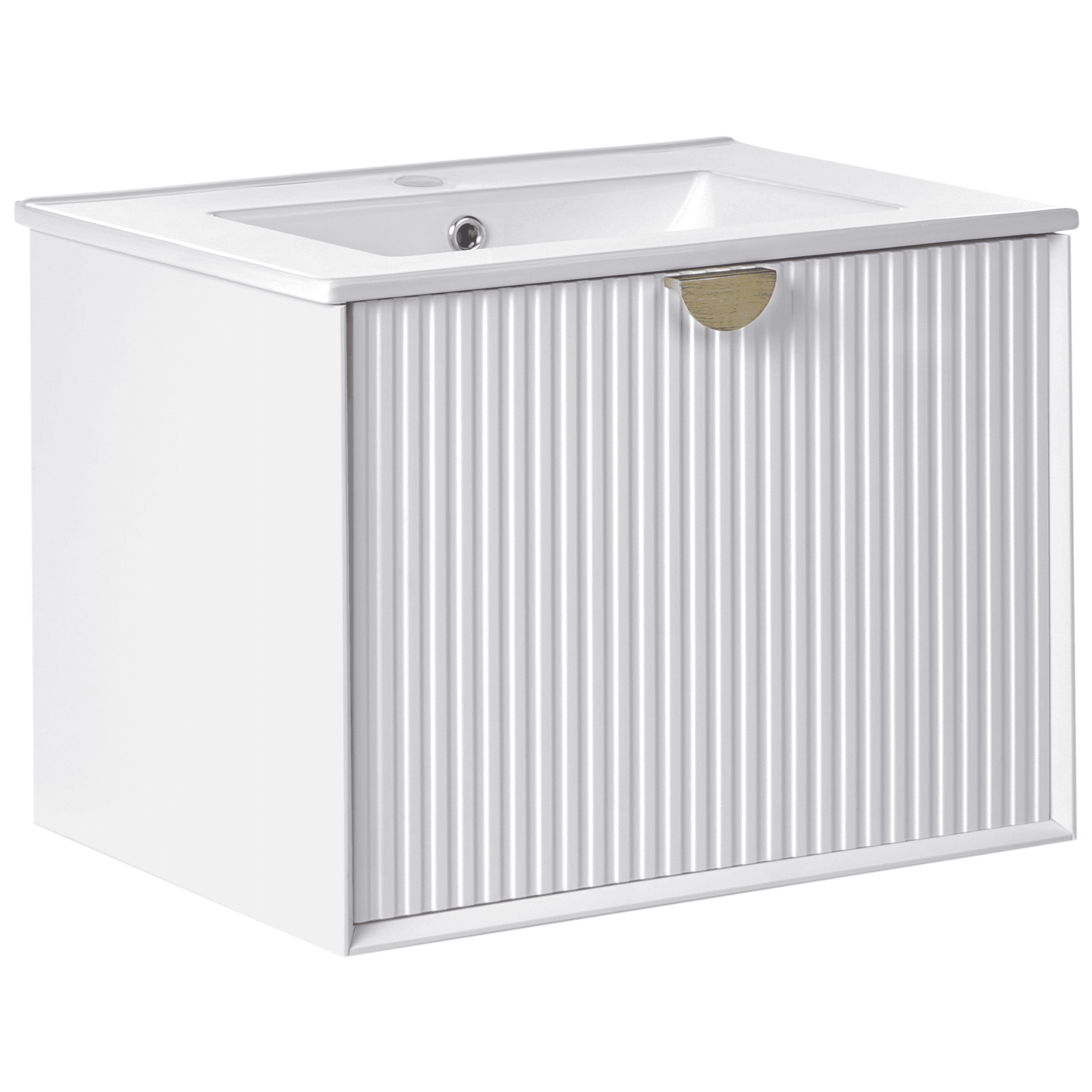 Seinäallaskaappi pesualtaalla BONAIRE 60 cm Valkoinen – Beliani