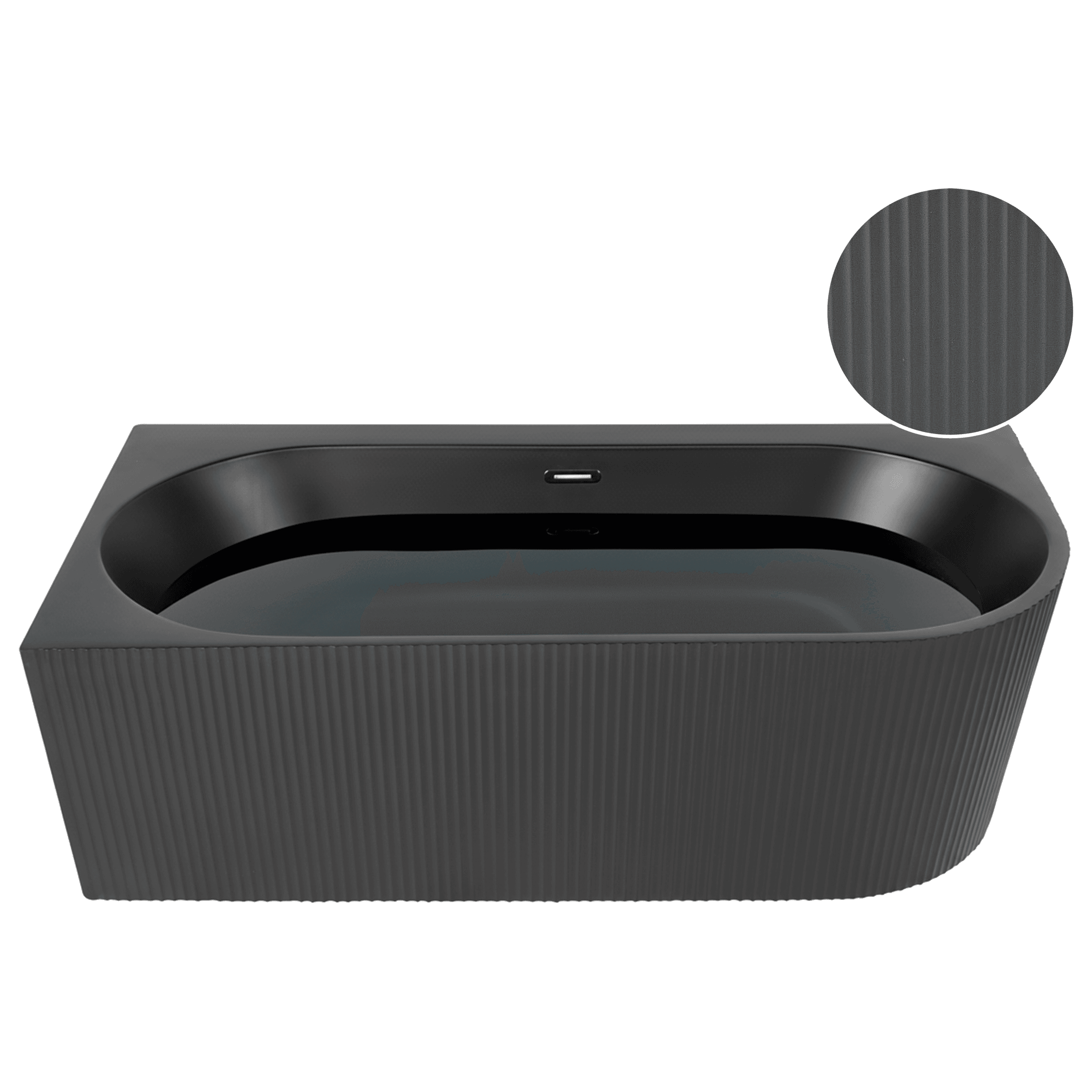 Kulmakylpyamme GOCTA Oikea 170 x 80 cm Musta