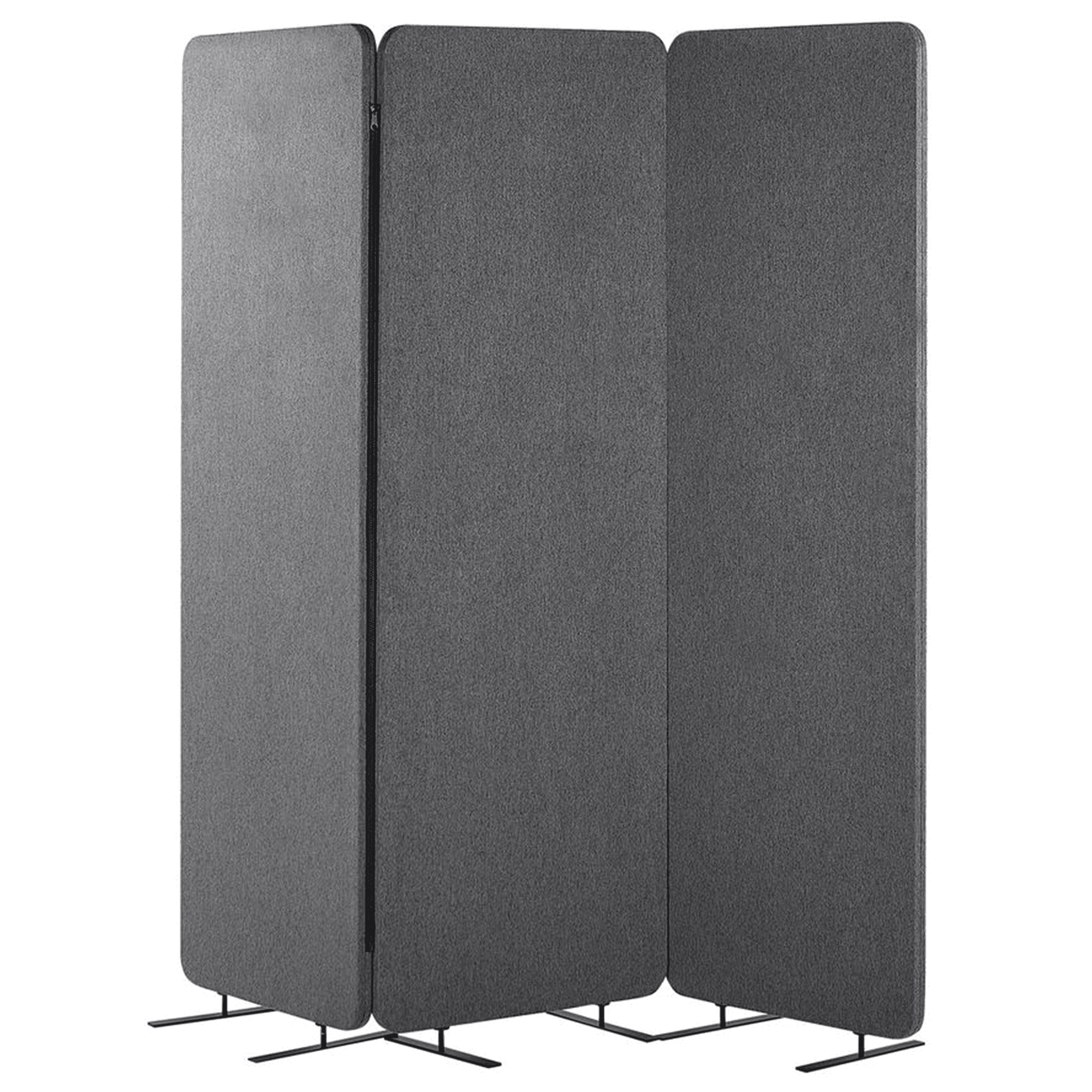 Akustinen tilanjakaja 3 paneelia STANDI Harmaa 184 cm 184 cm – Beliani
