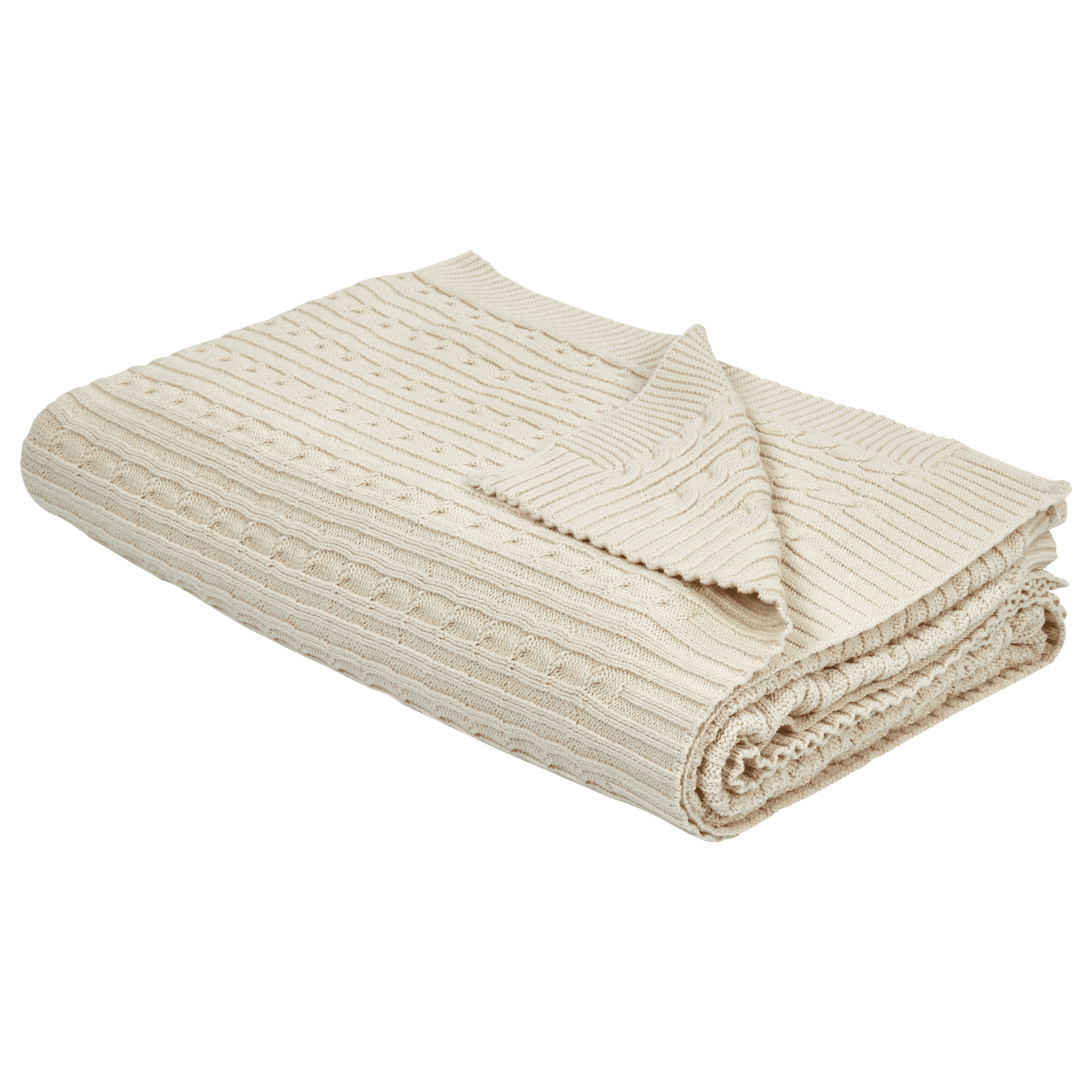Torkkupeitto ANAMUR puuvilla 110 x 180 cm Beige – Beliani
