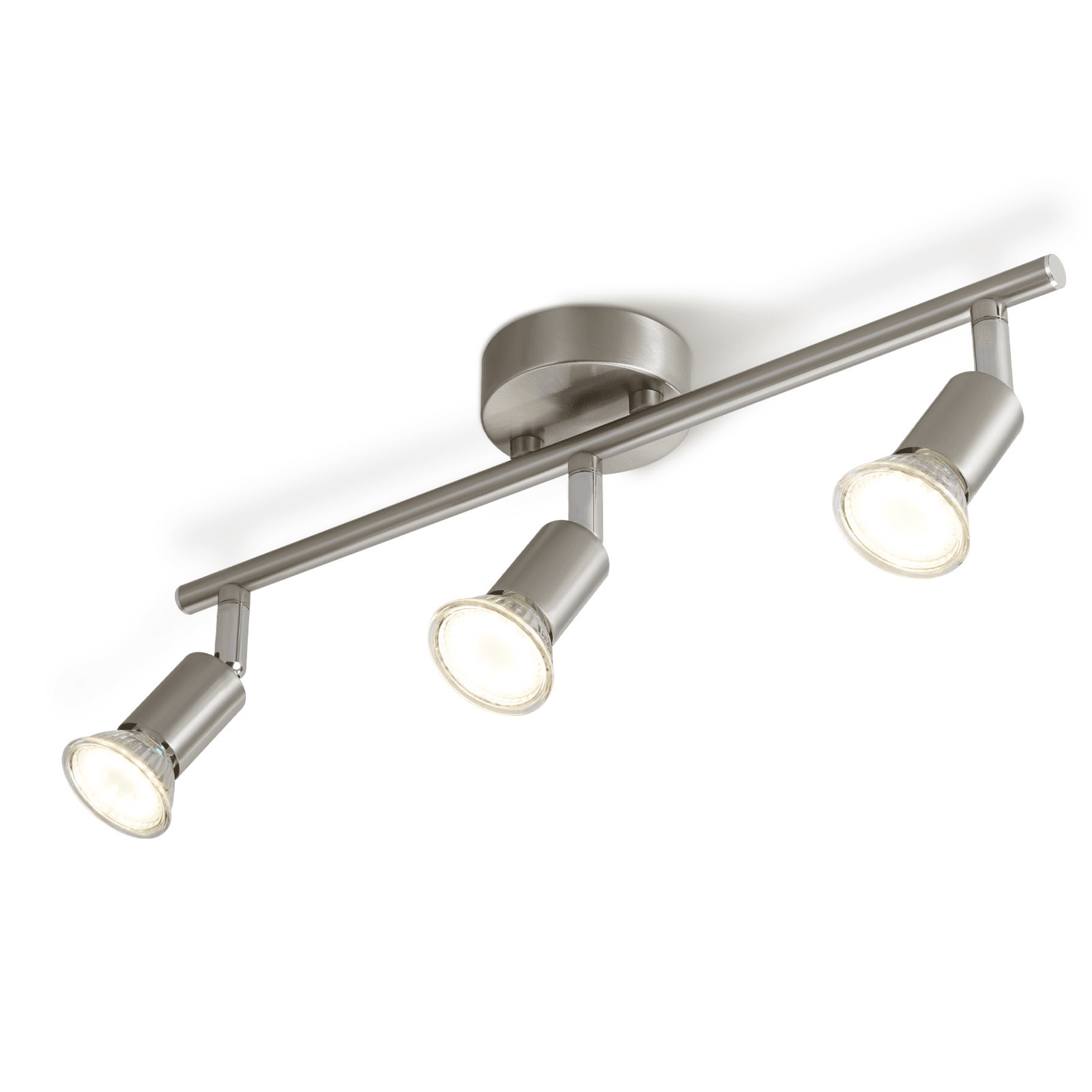 NETTLIFE 3 modernia eteisen kattokohdevalaisinta GU10 330° kääntyvä ruostumattomasta teräksestä valmistettu lamppu olohuoneeseen ilman lamppua – Nettlife