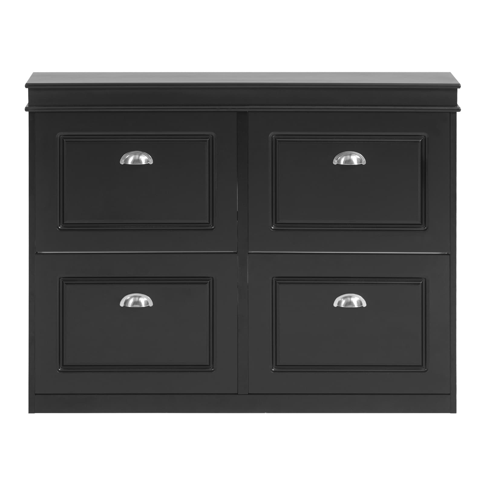 SoBuy Kenkäkaappi FSR79-SCH 4-ovinen puukuitulevy, musta – SoBuy