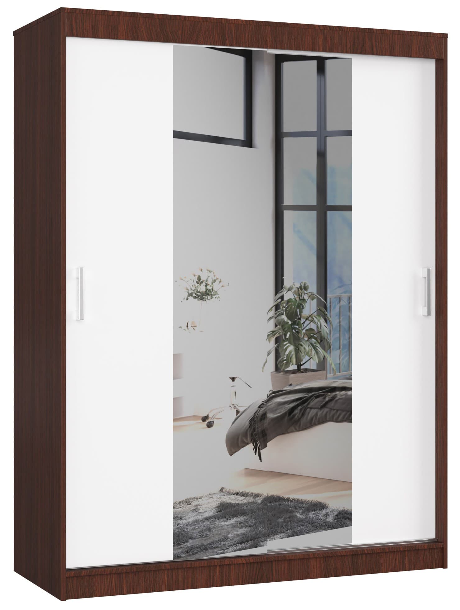 Akord Liukuovi Kaappi Wenge/Valkoinen 150x60x200 – Akord