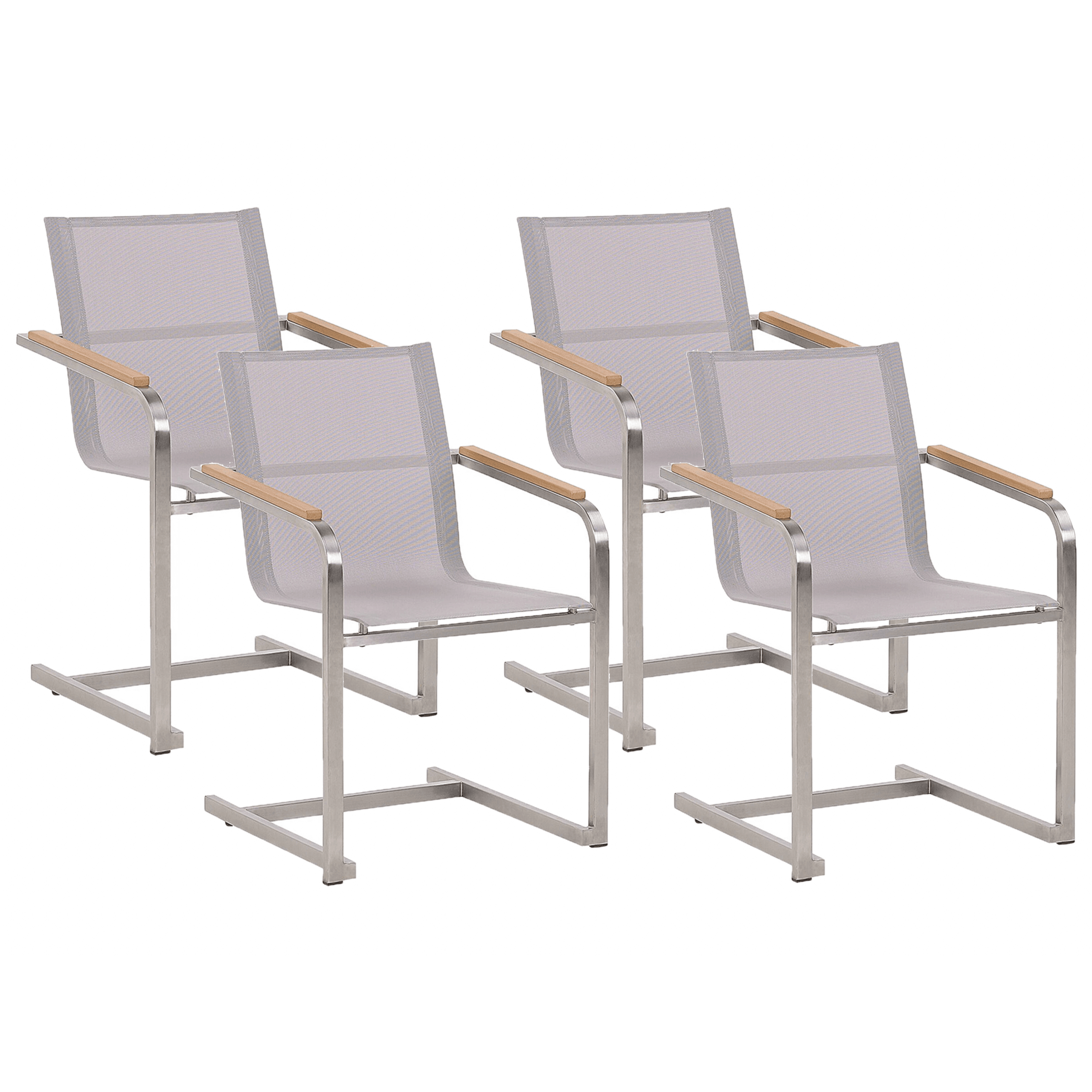 Puutarhatuolisetti 4 kpl COSOLETO ruostumaton teräs Beige