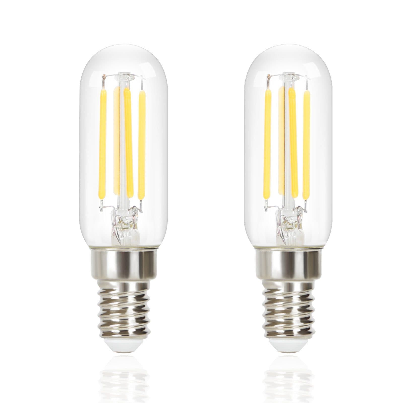 NETTLIFE 2 kpl E14 LED - lamppuja, viileän valkoinen, Vintage T25, 4W, 6000K, energiansäästölamppu, Edison - tyylinen, lasiseen liesituulettimeen – Nettlife
