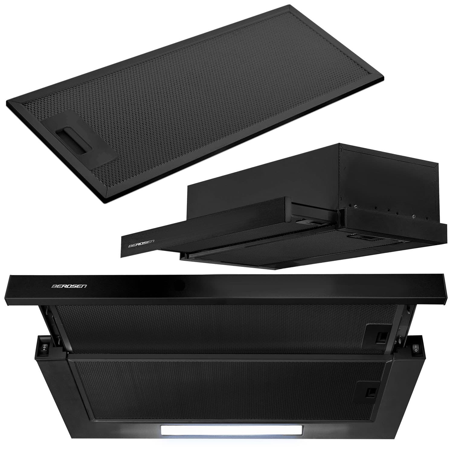 Liesituuletin kaapin alle - 60 cm Berdsen BE-60-LW musta – Berdsen