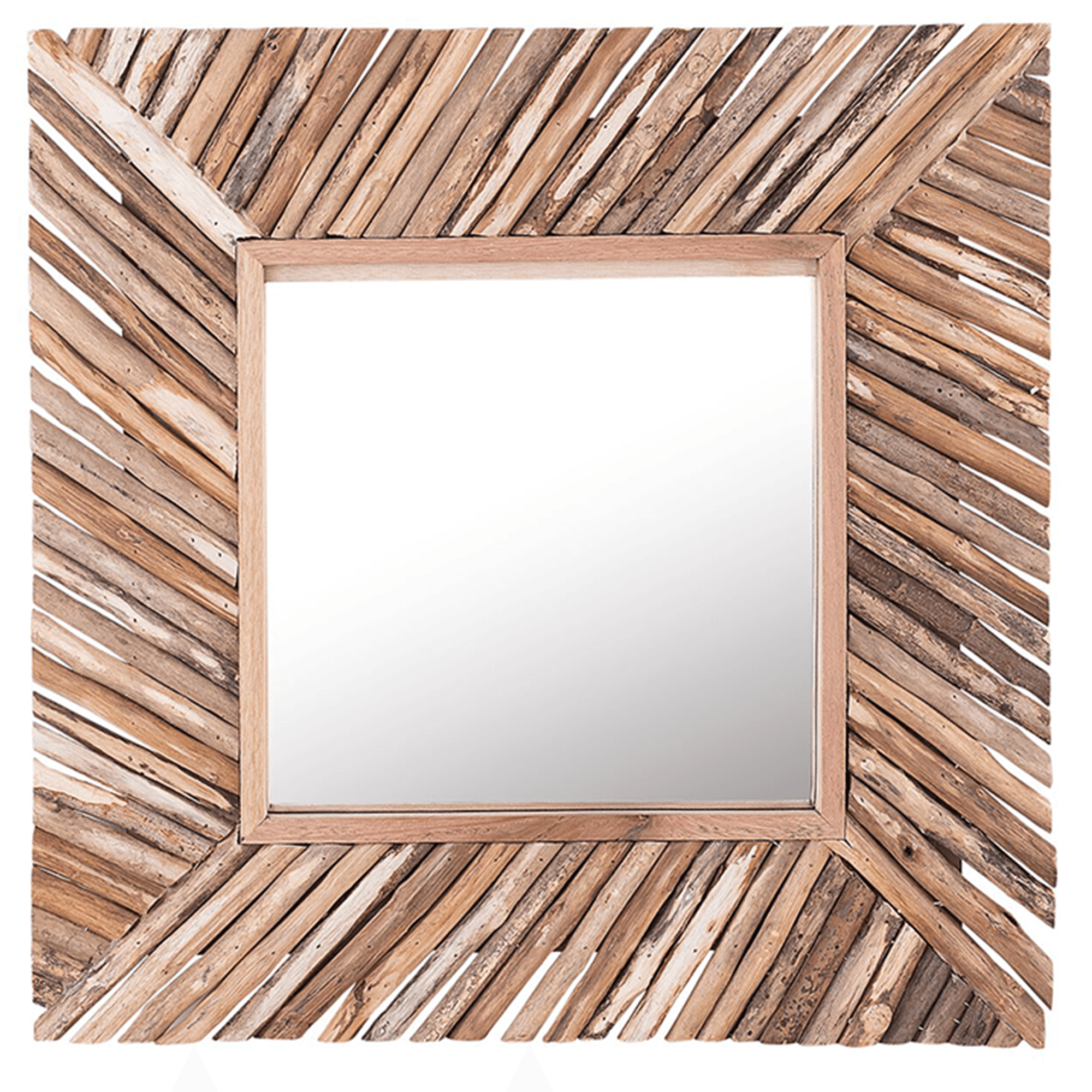 Seinäpeili KANAB 60 cm 60 cm tiikki Ruskea – Beliani