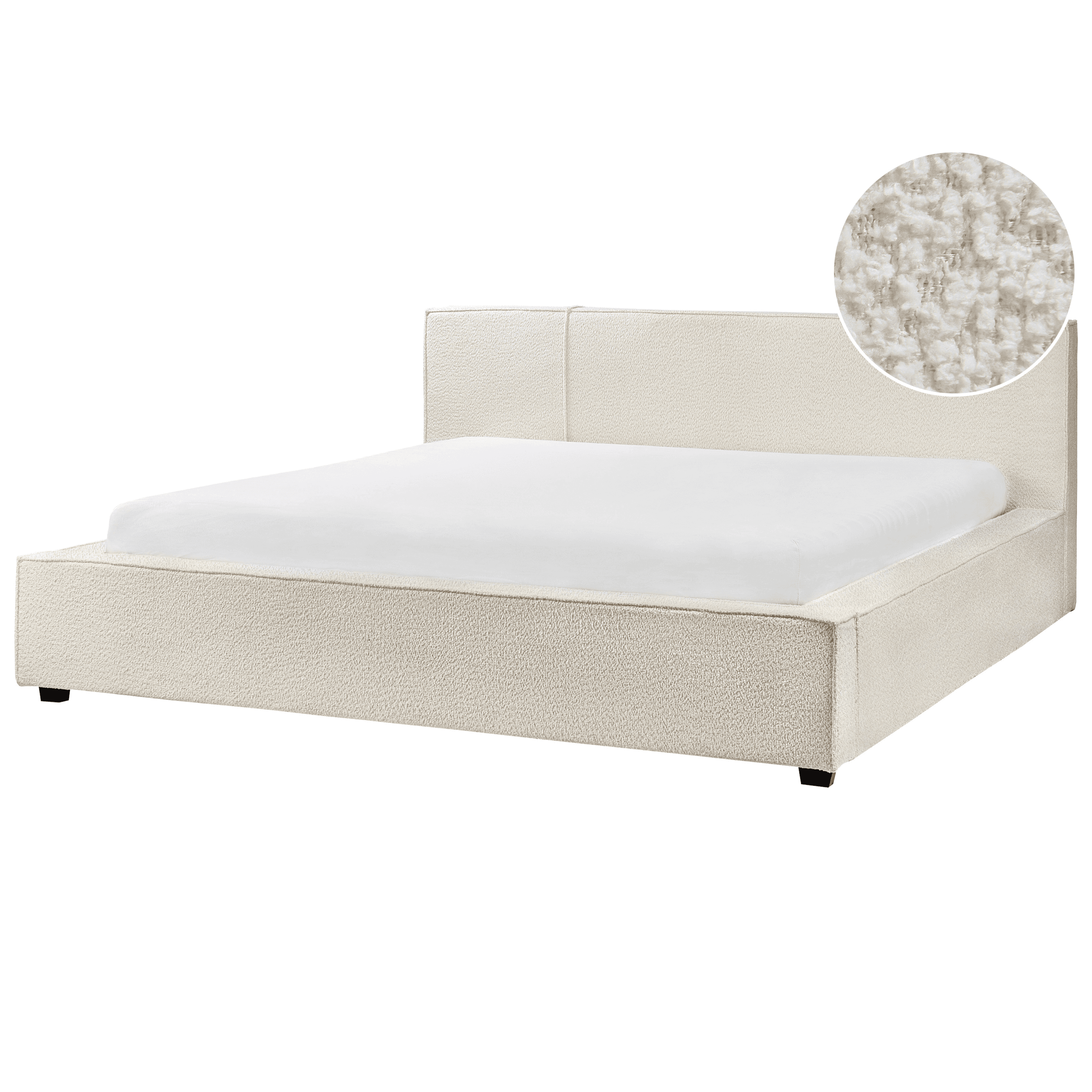 Sänky buklee MIRANDE 180 x 200 cm Luonnonvalkoinen – Beliani