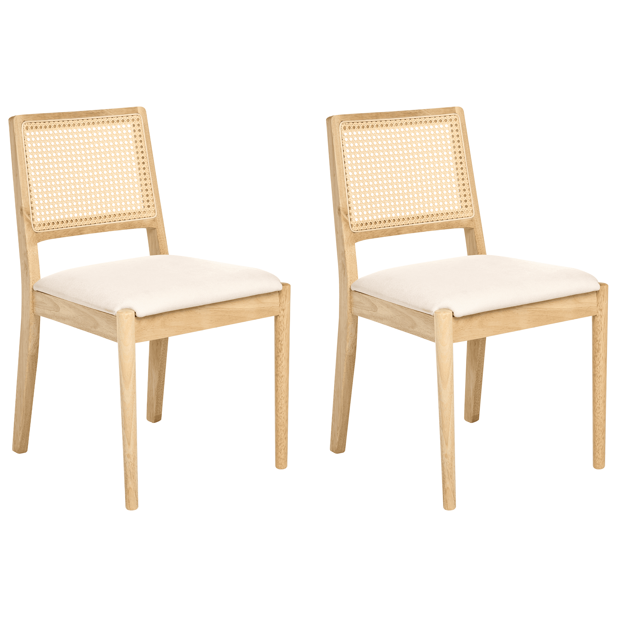 Ruokatuolisetti 2 kpl TAMARAC puu Vaaleanruskea – Beliani