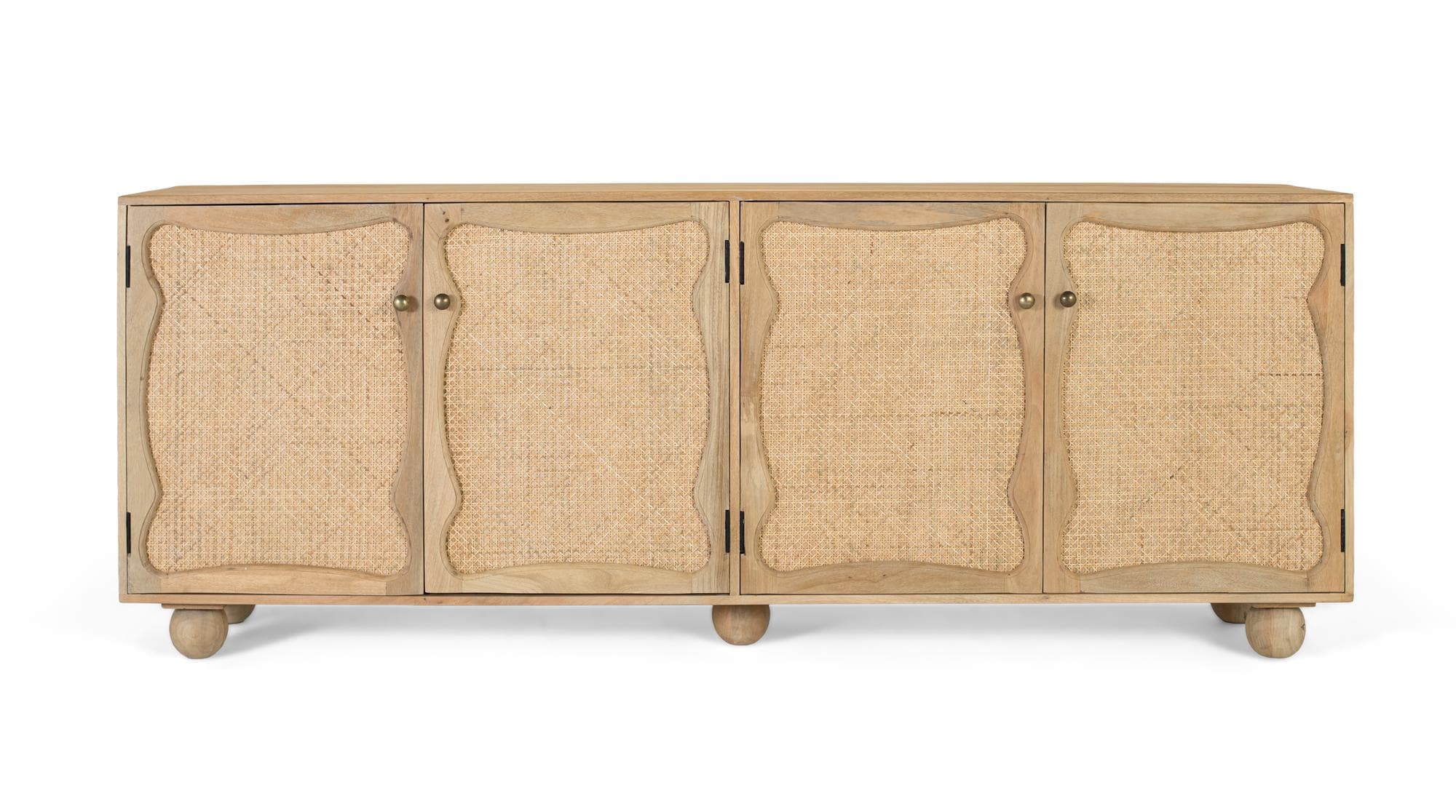 Mangopuinen senkki, jossa on neljä ovea ja käsintehty muotoilu – Giner y Colomer