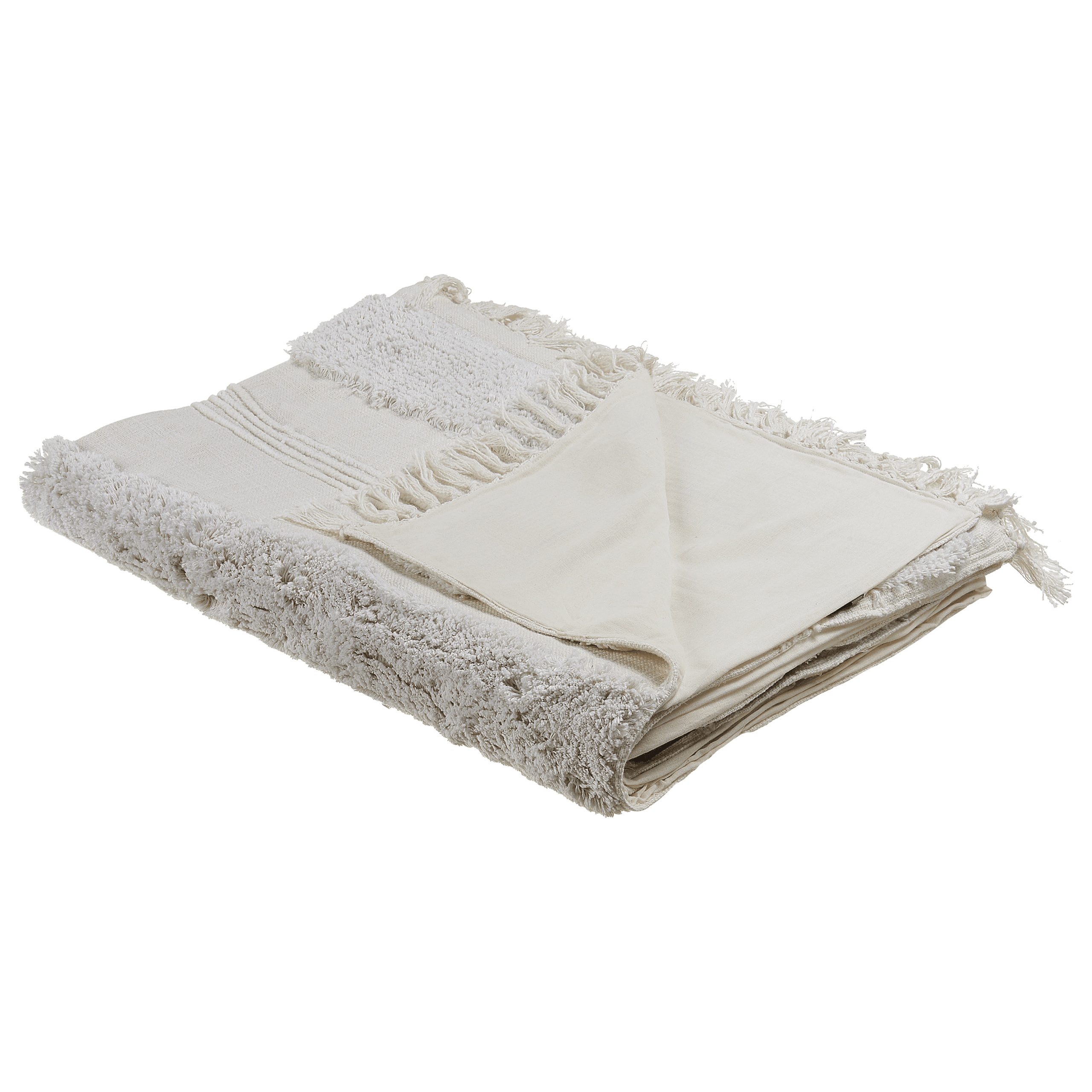Torkkupeitto RAEBARELI puuvilla 130 x 180 cm Vaaleanbeige – Beliani