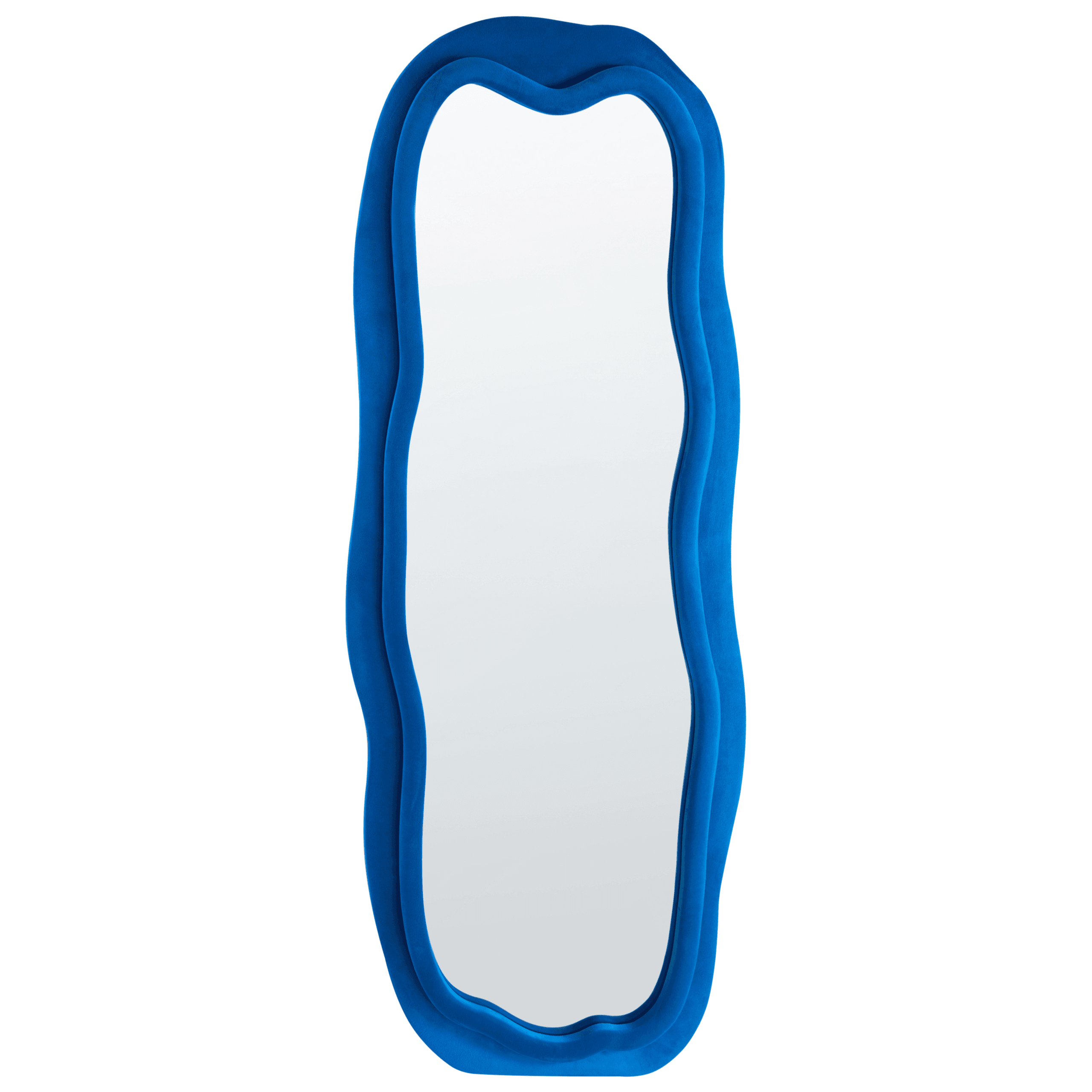 Seinäpeili BEAUNE 56 cm 160 cm sametti Sininen – Beliani