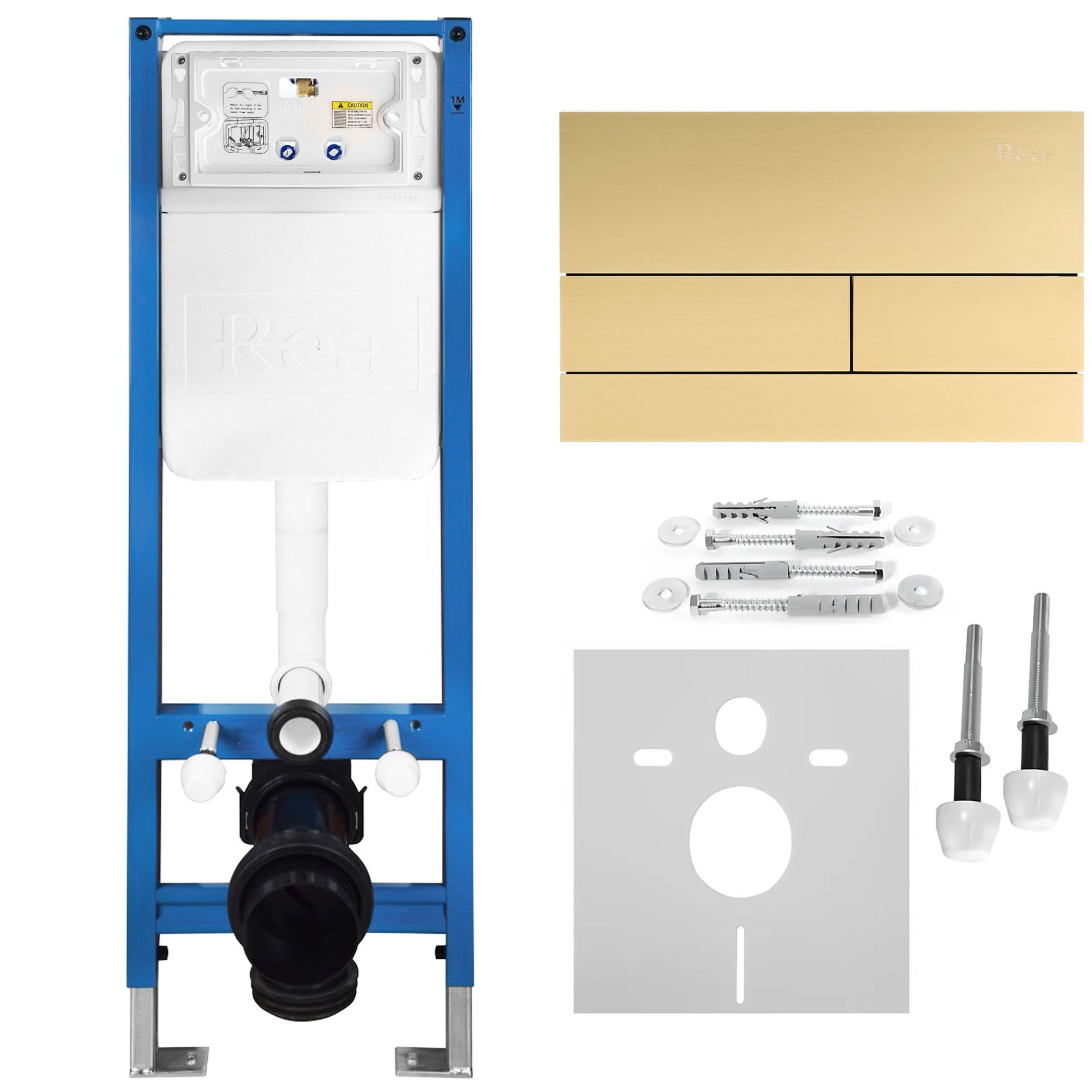 REA Uppoasennusteline Slim 024N + T-Siveltimen Kultainen Nappi Valkoinen, 22X35,2X106,2Cm – Rea