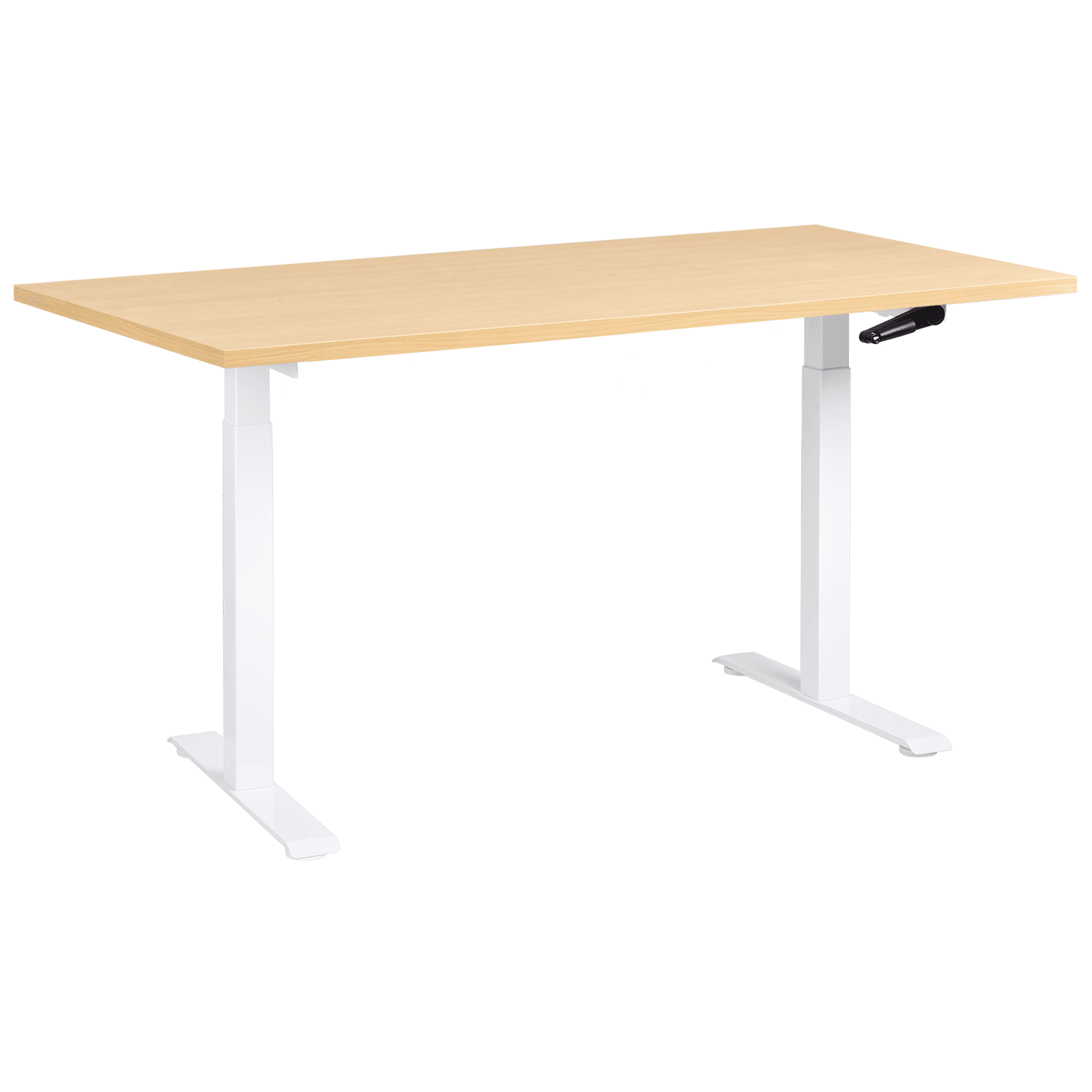 Manuaalisesti säädettävä työpöytä DESTINES Vaaleanruskea/valkoinen 160 cm 72 cm