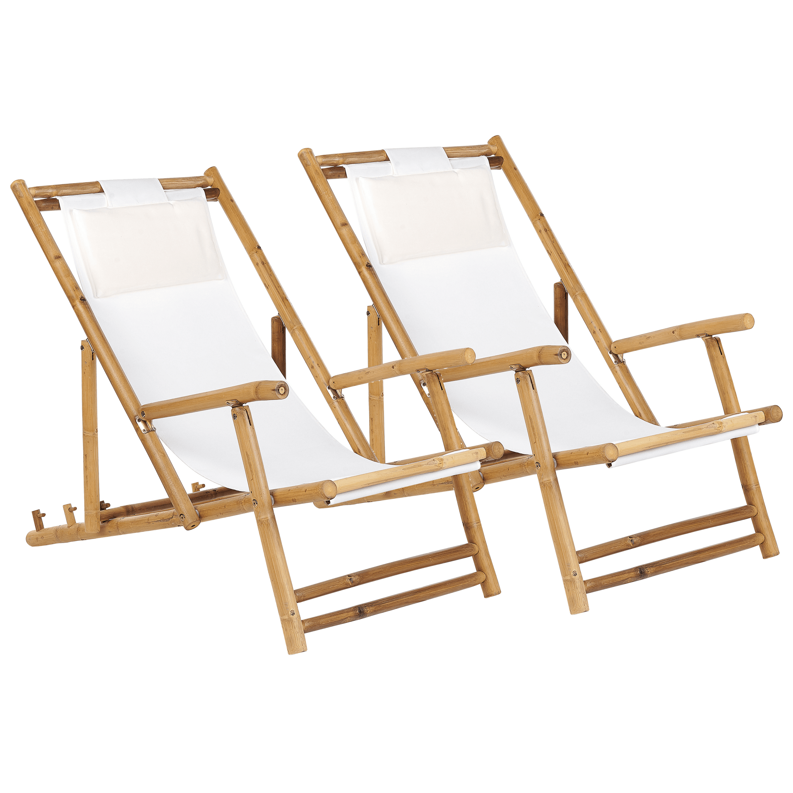 Taitettava aurinkotuolisetti 2 kpl ATRANI bambu Vaaleanbeige