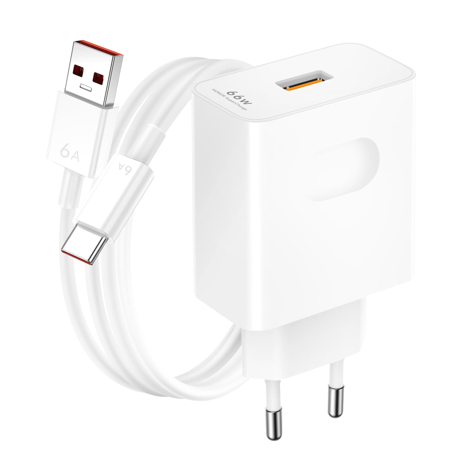 Supercharge 66W verkkolaturi USB-A–USB-C-kaapelilla – Honor