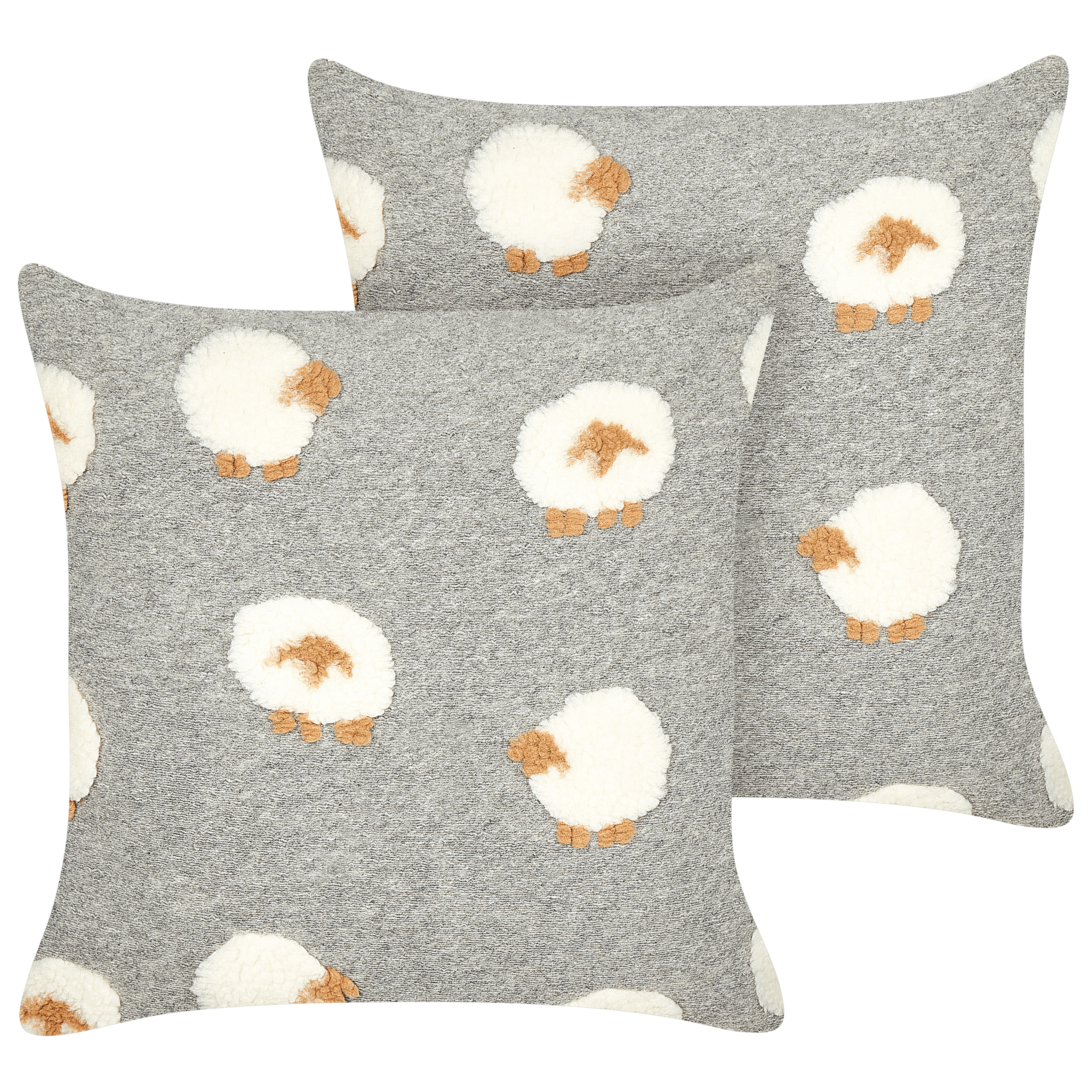 Koristetyynysetti 2 kpl EINADIA 45 x 45 cm Harmaa – Beliani