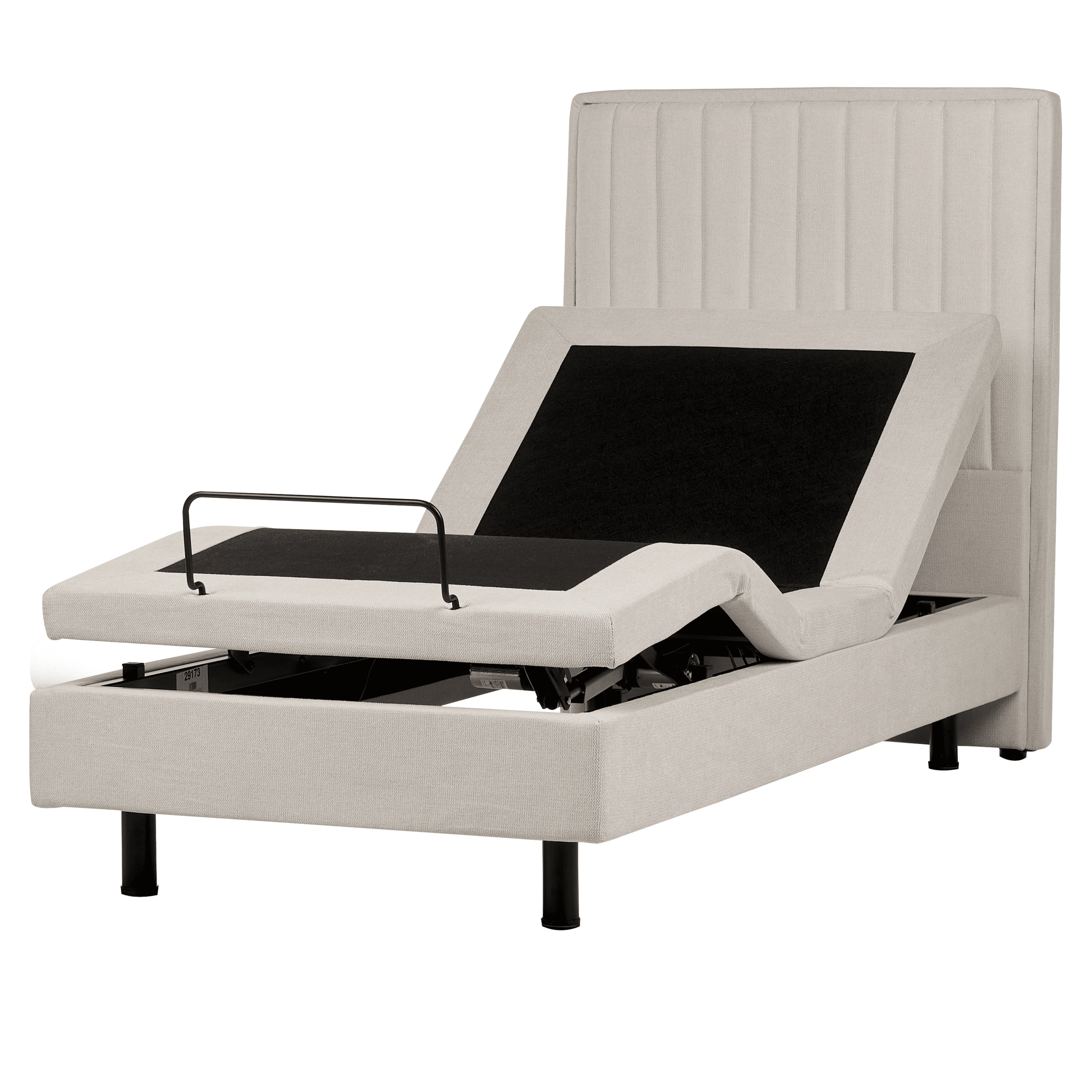 Säädettävä sänky kangas DUKE II 90 x 200 cm Vaaleanbeige