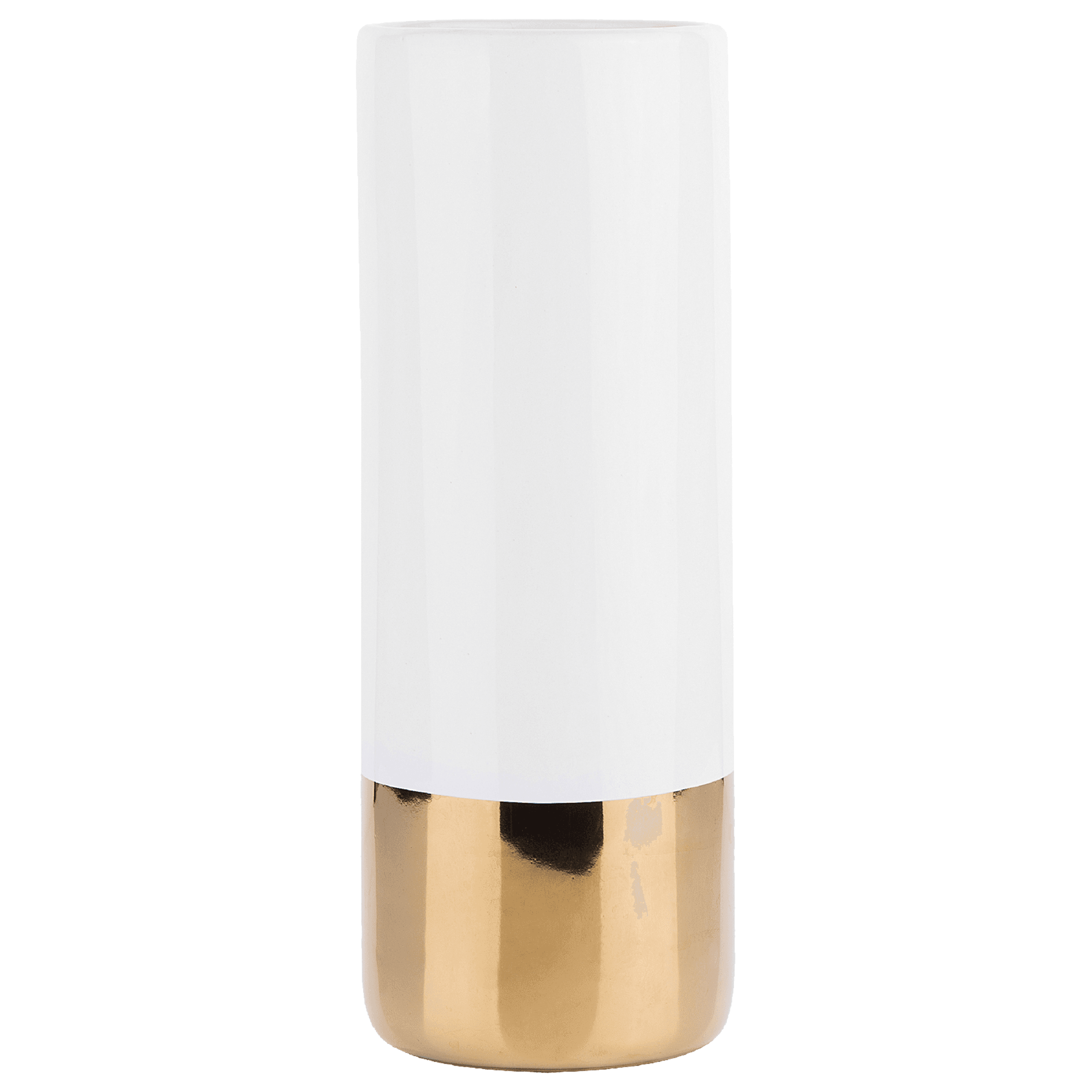 Kukkamaljakko GELIDA kivitavara 36 cm Valkoinen – Beliani