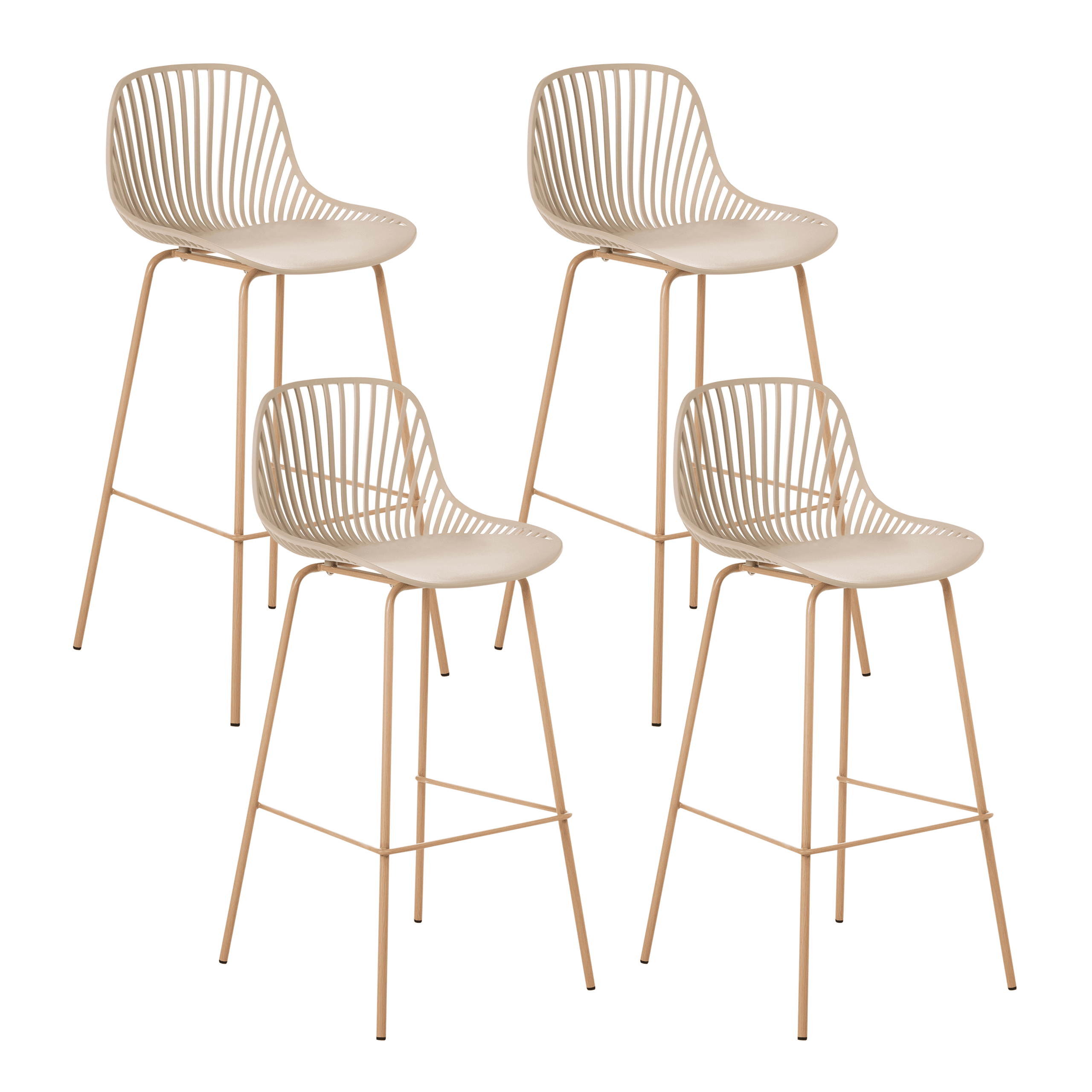 Baarituolisetti 4 kpl KLEVE Beige – Beliani