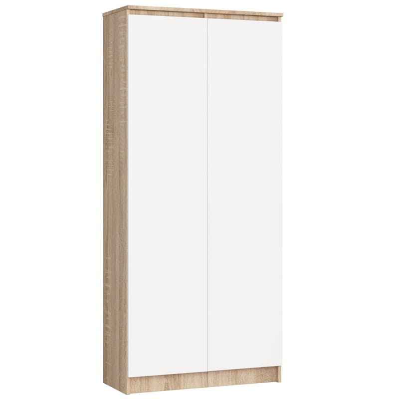 Akord Hylly 2-ovinen 8-tasoinen Sonoma-tammi/Valkoinen 80x35x180 – Akord