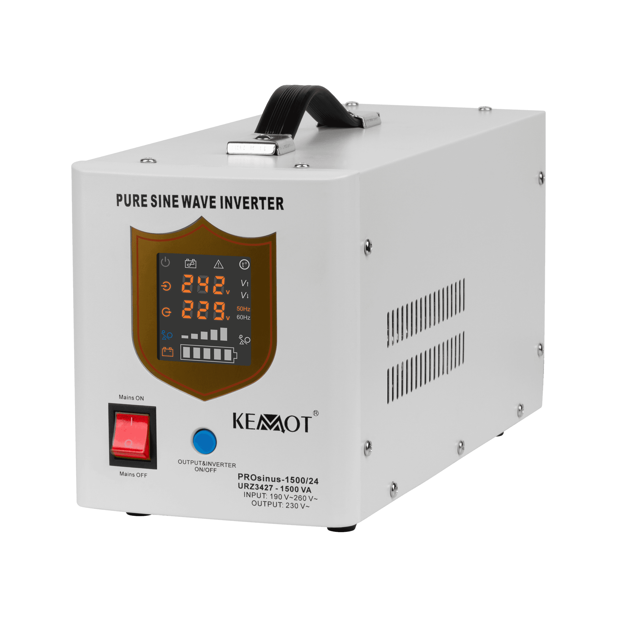 Kemot PROsinus 1500 24V/230V UPS-hätävirtalähde