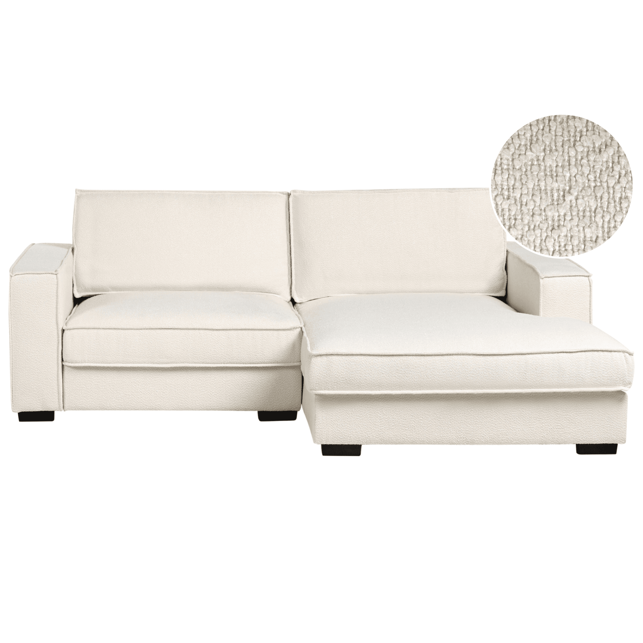 Kulmasohva KOLDING buklee Vaaleanbeige Vasen – Beliani