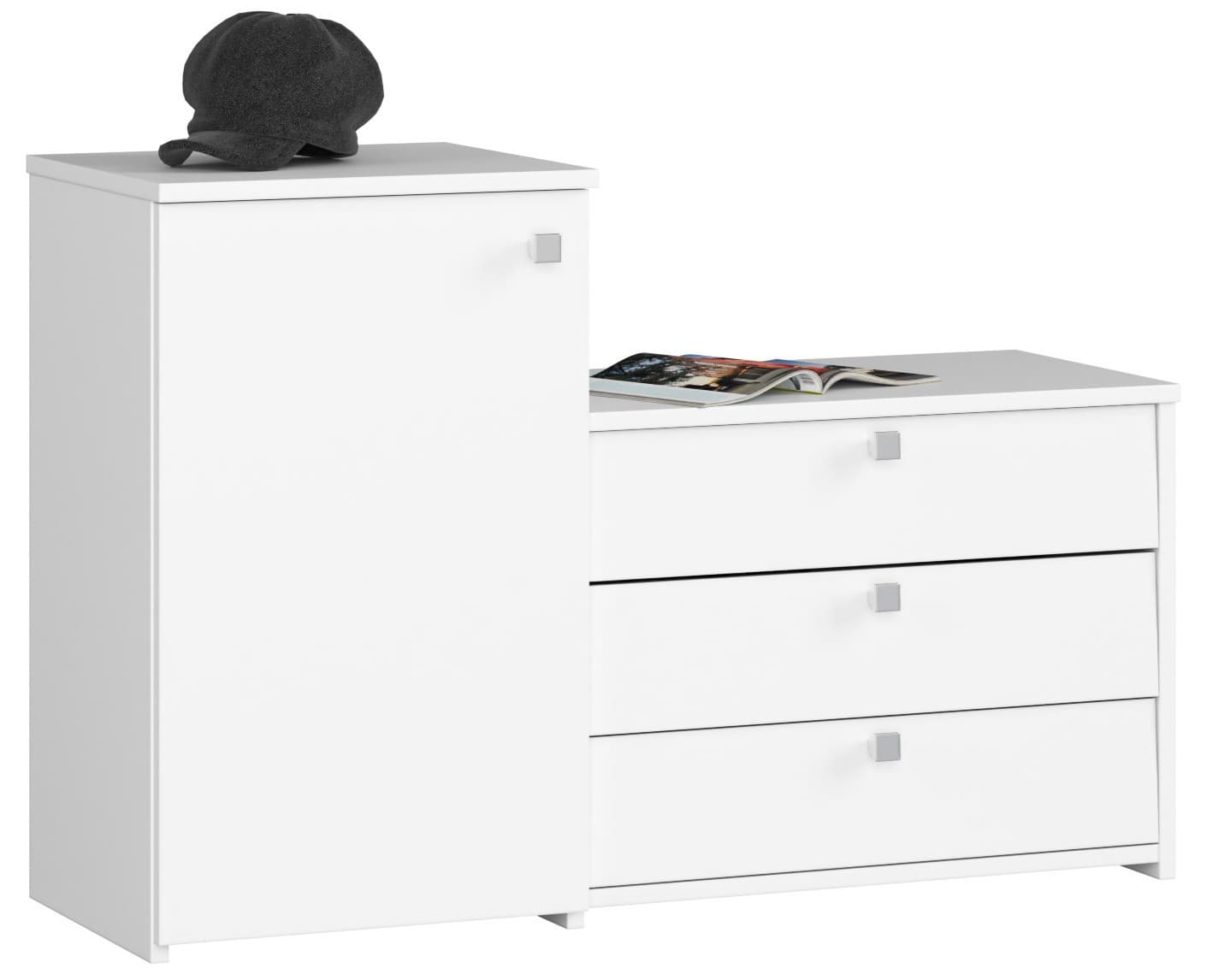 Akord Kenkäteline 3 kippiovea Valkoinen 99x33x68