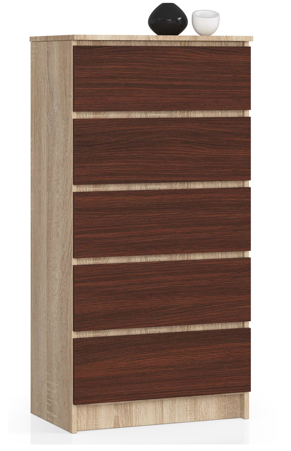 Akord Lipasto 5 Laatikoa Sonoma-tammi/Wenge 60x40x121 – Akord