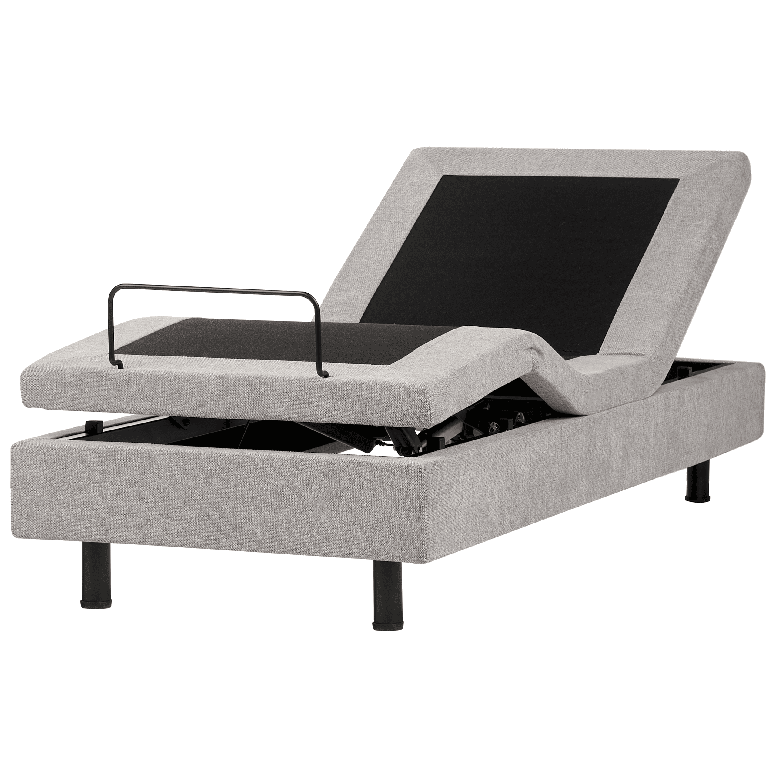 Säädettävä sänky ilman sängynpäätyä kangas DUKE II 80 x 200 cm Vaaleanharmaa