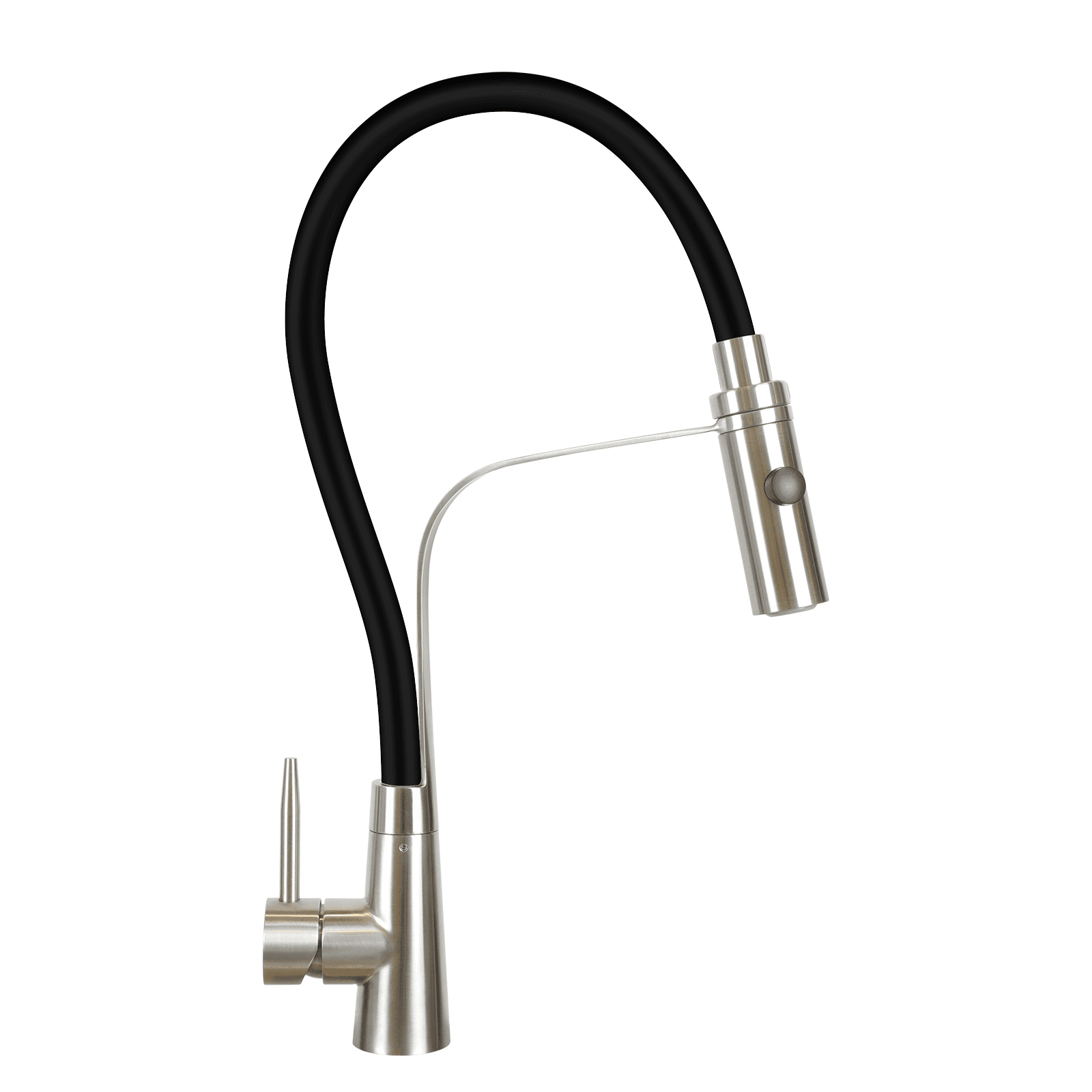 NETTLIFE - keittiöhana joustavalla, suurella jatkettavalla suihkupäällä, 46,5 cm, musta, 360 kääntyvä korkeapainesekoitin – Nettlife