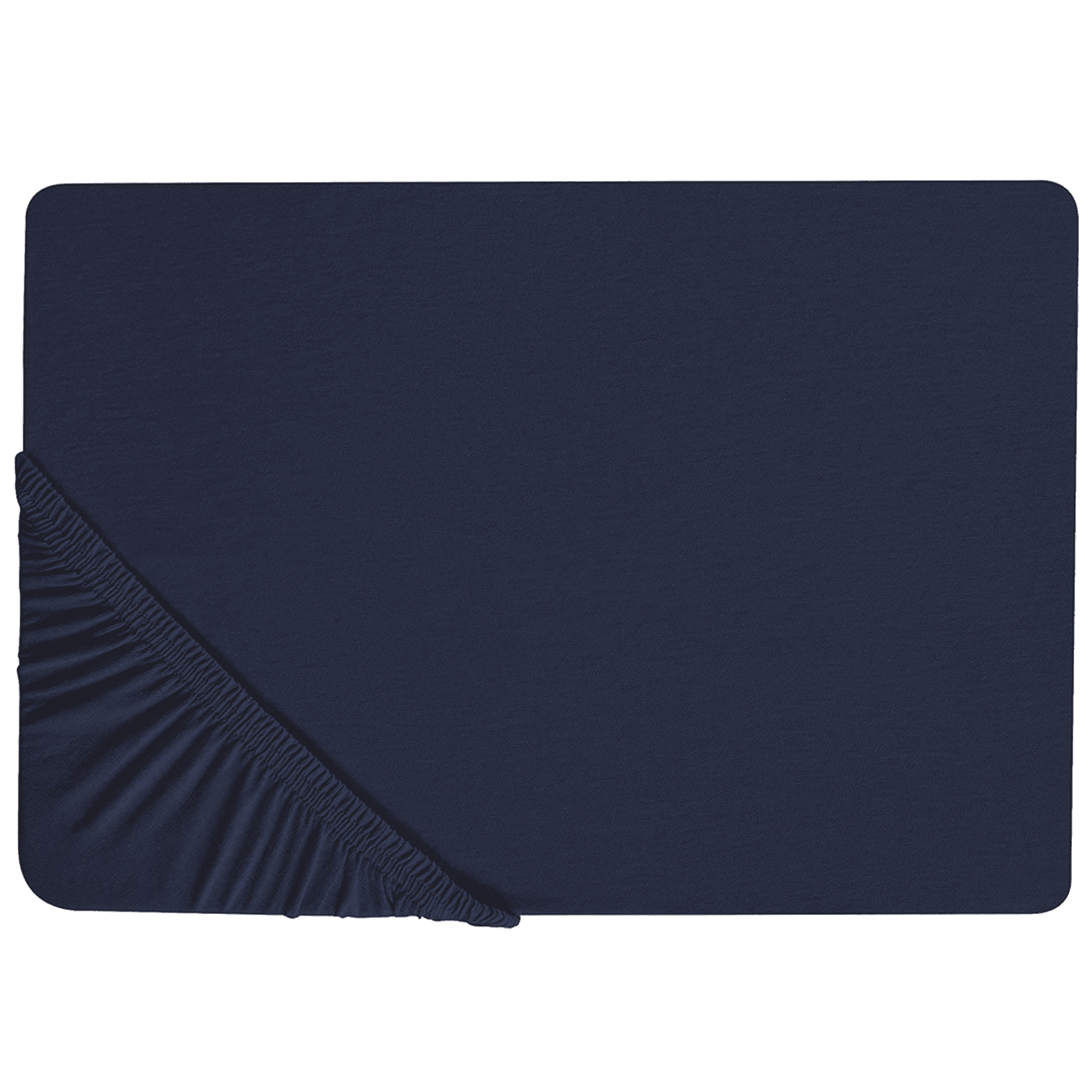 Muotoonommeltu lakana HOFUF puuvilla 140 x 200 cm Laivastonsininen – Beliani