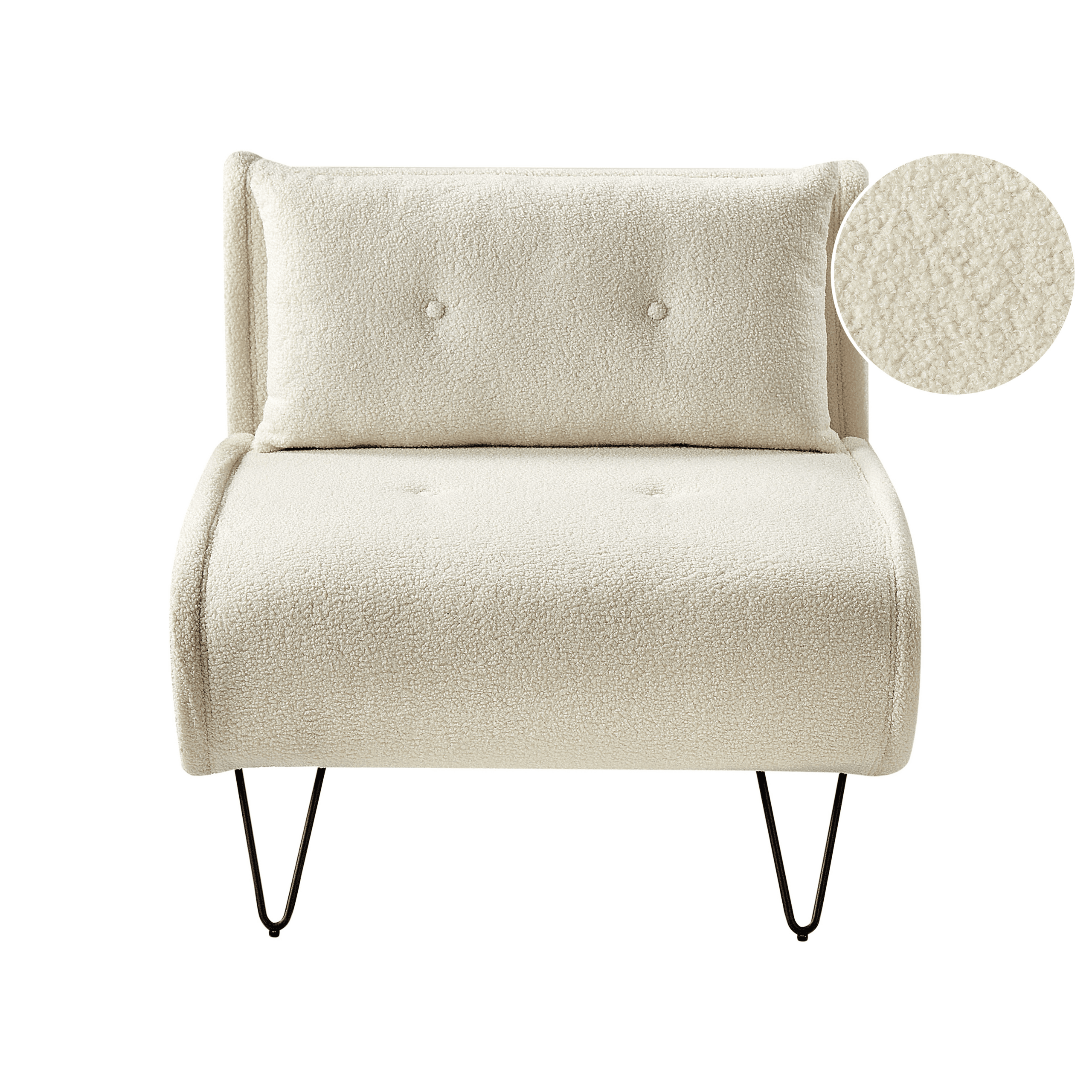 Vuodetuoli VESTFOLD buklee Luonnonvalkoinen – Beliani