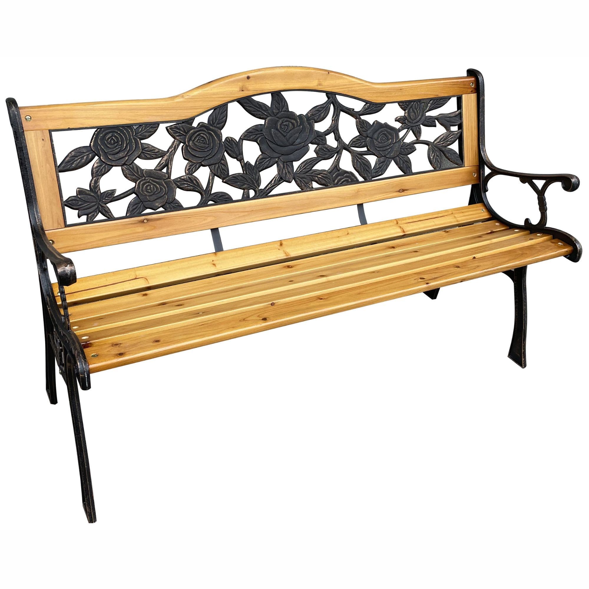 Akord Puutarhapenki Roosa Musta/Luonnonpuu 125x52x76 – Akord