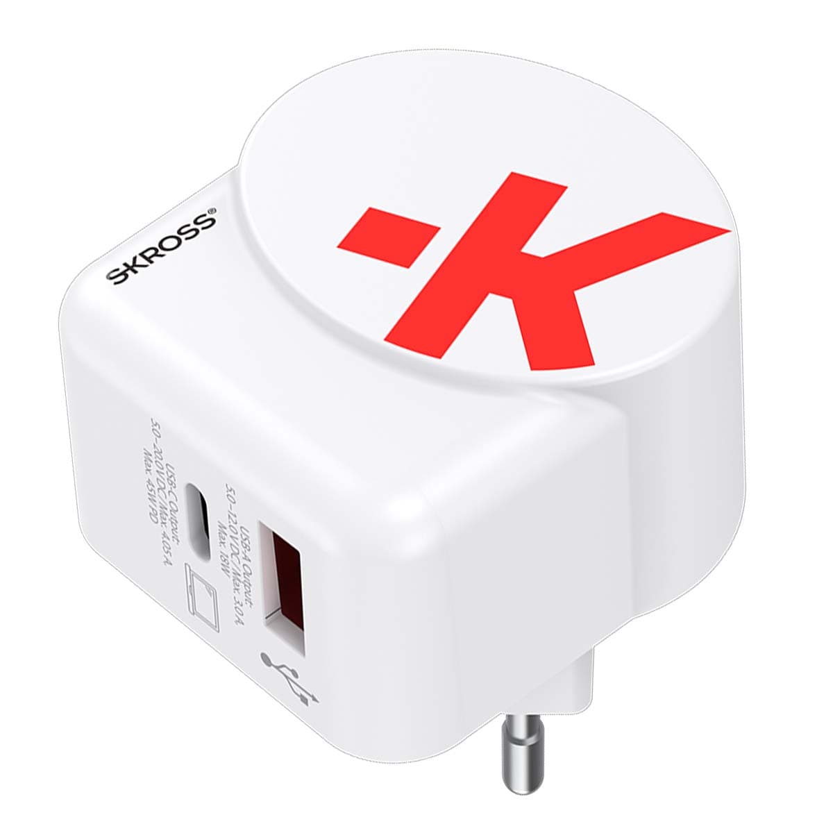 Matkalaturisovitin USB 18W USB-C 45W PD Eurooppa